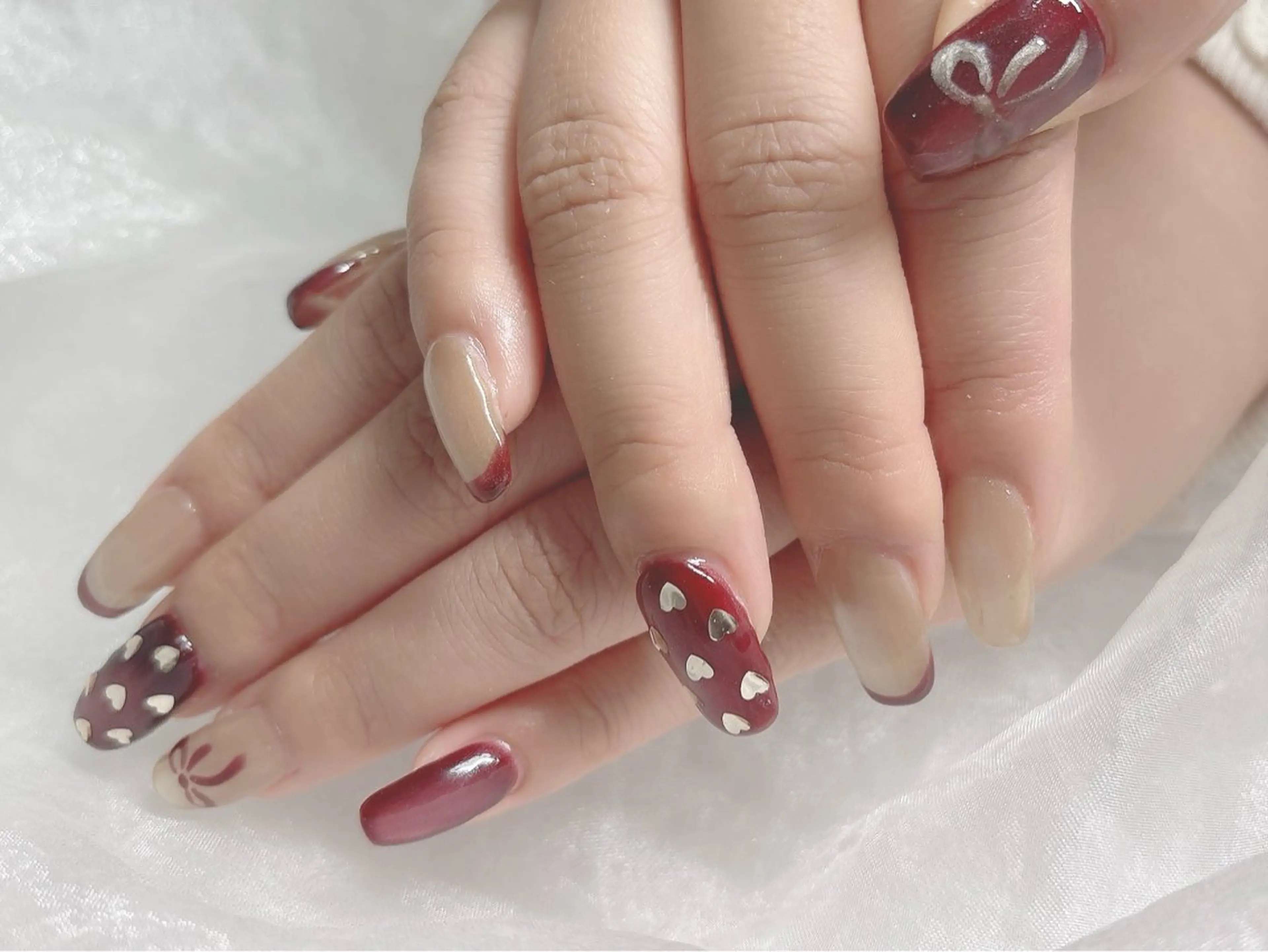 ネイル バレンタイン ハンドネイル BABY LION :Fumiyoのネイルデザイン