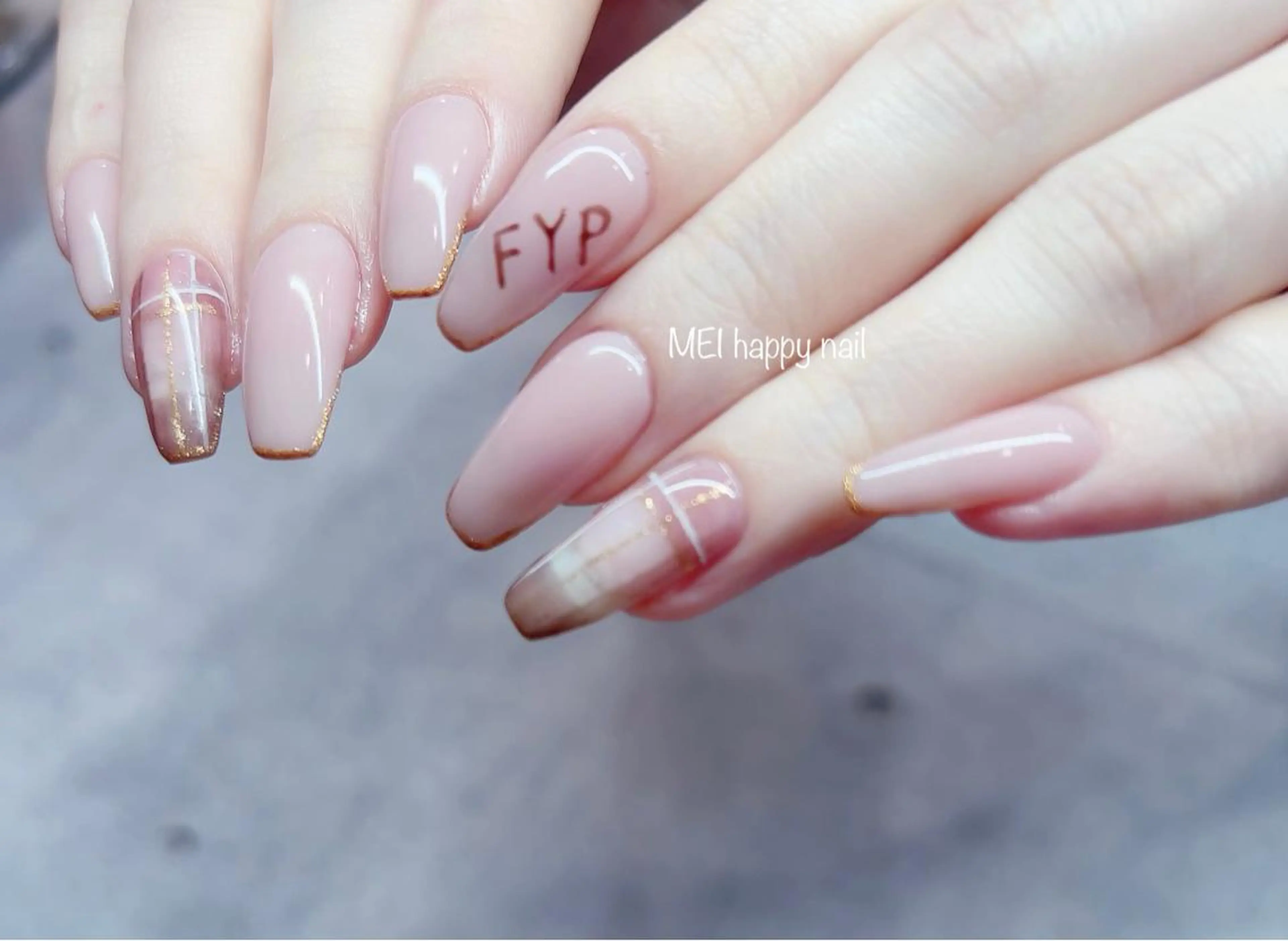 ネイル ロングネイル 北浦和 自爪育成ケアのネイルデザイン