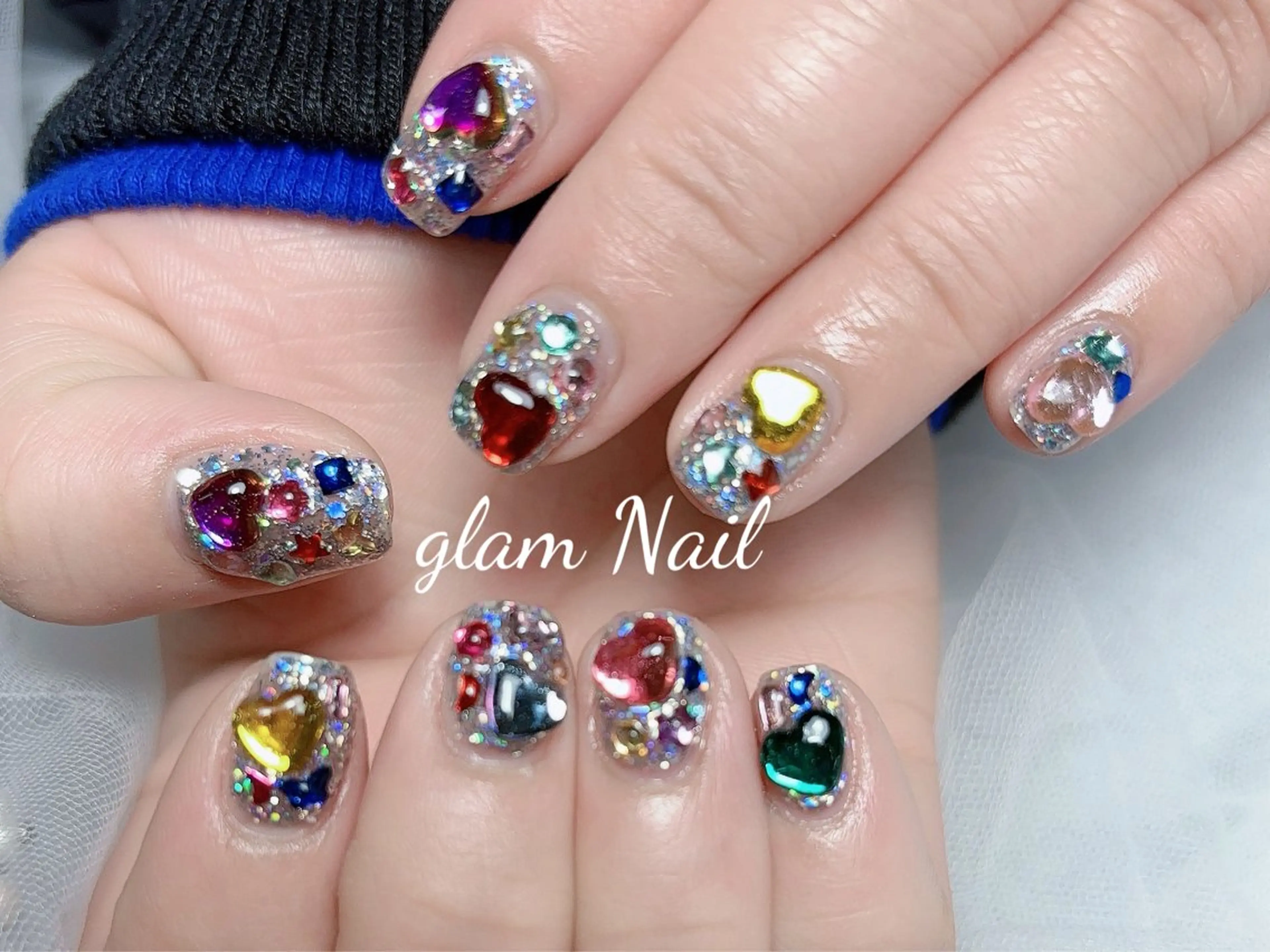 ネイル ハンドネイル エツメ💅 長さだし🎀デザインのネイルデザイン