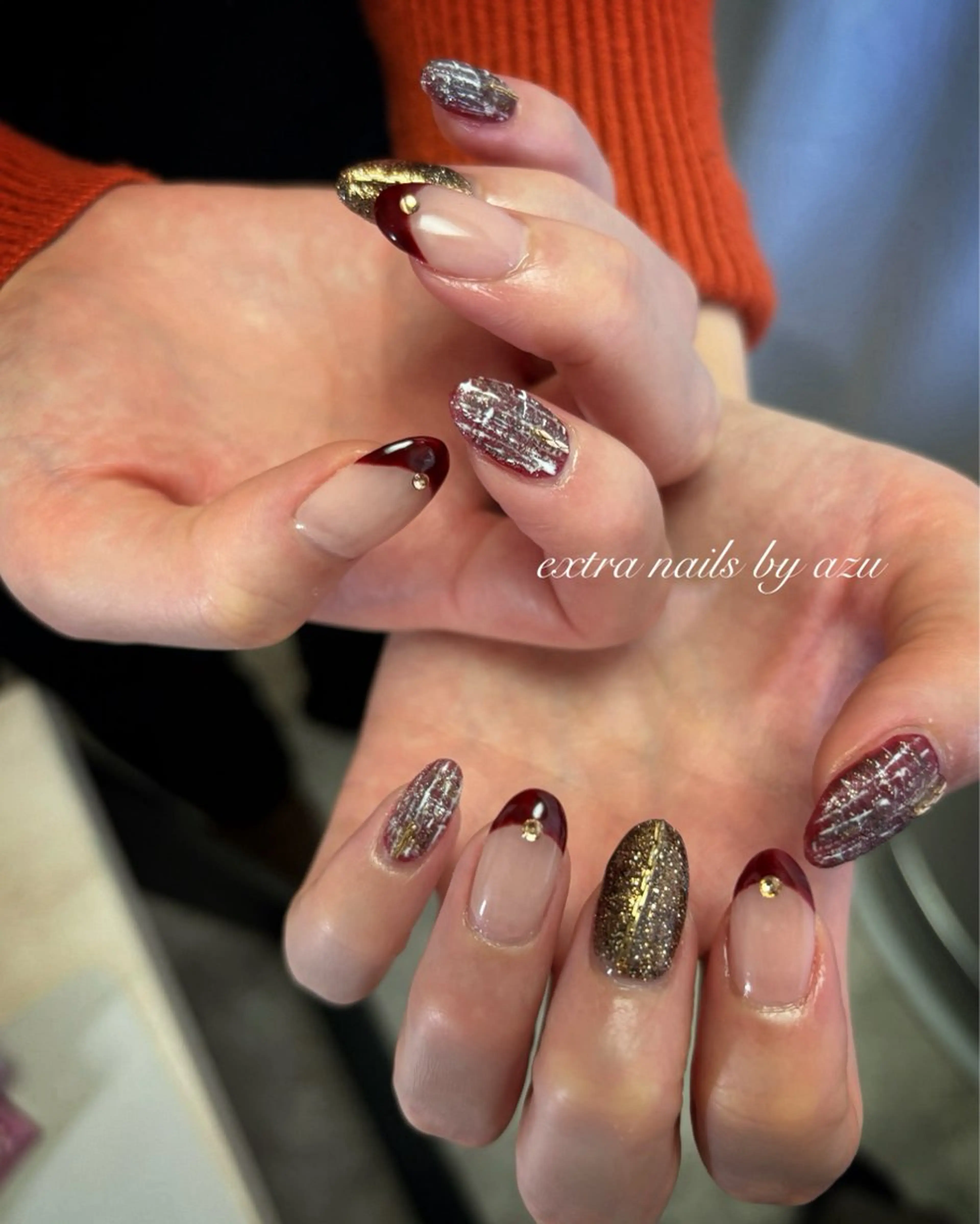 ネイル ツイードネイル ハンドネイル extranails ／lemellaのネイルデザイン