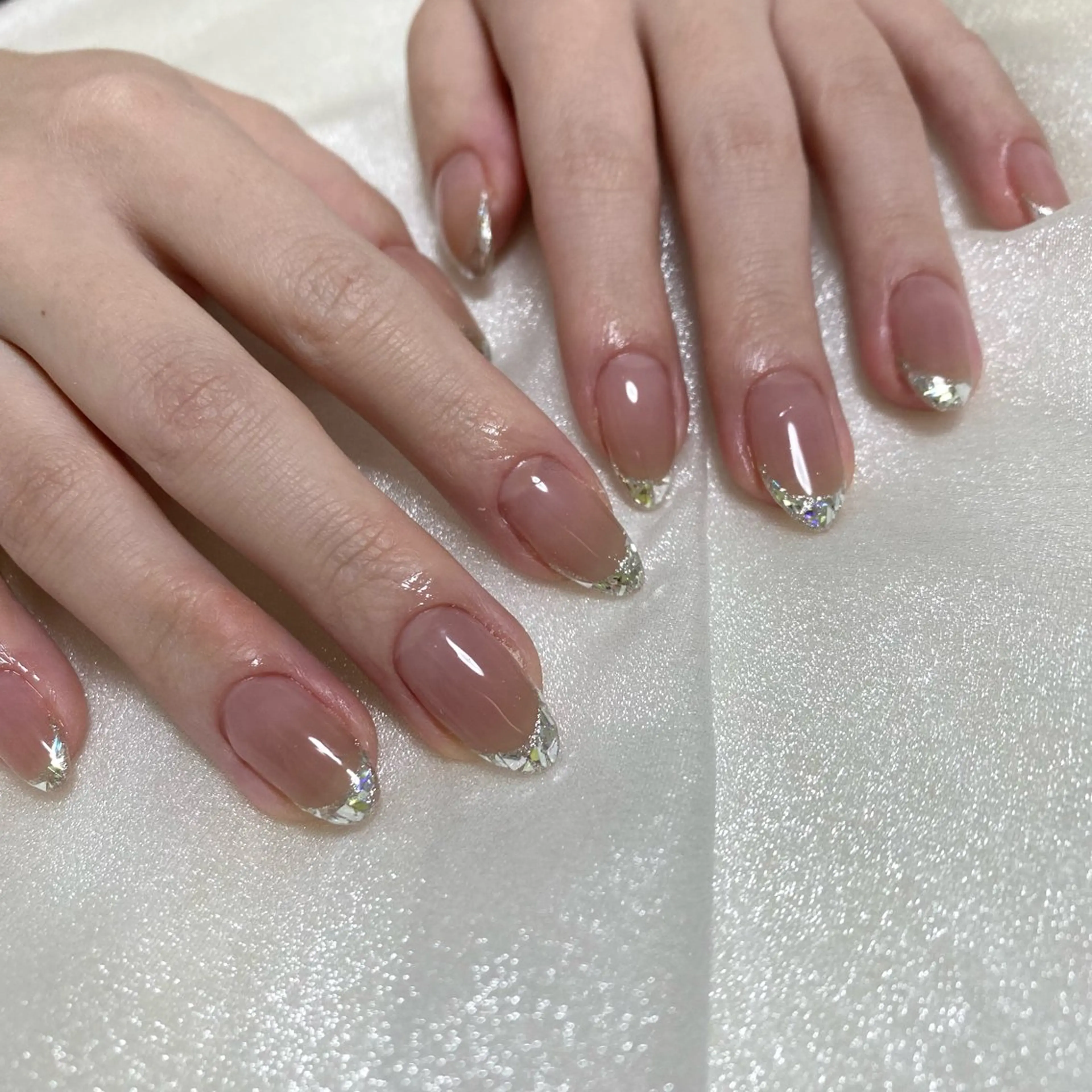 ネイル フレンチネイル ガラスフレンチ ハンドネイル claire_ rie.のネイルデザイン