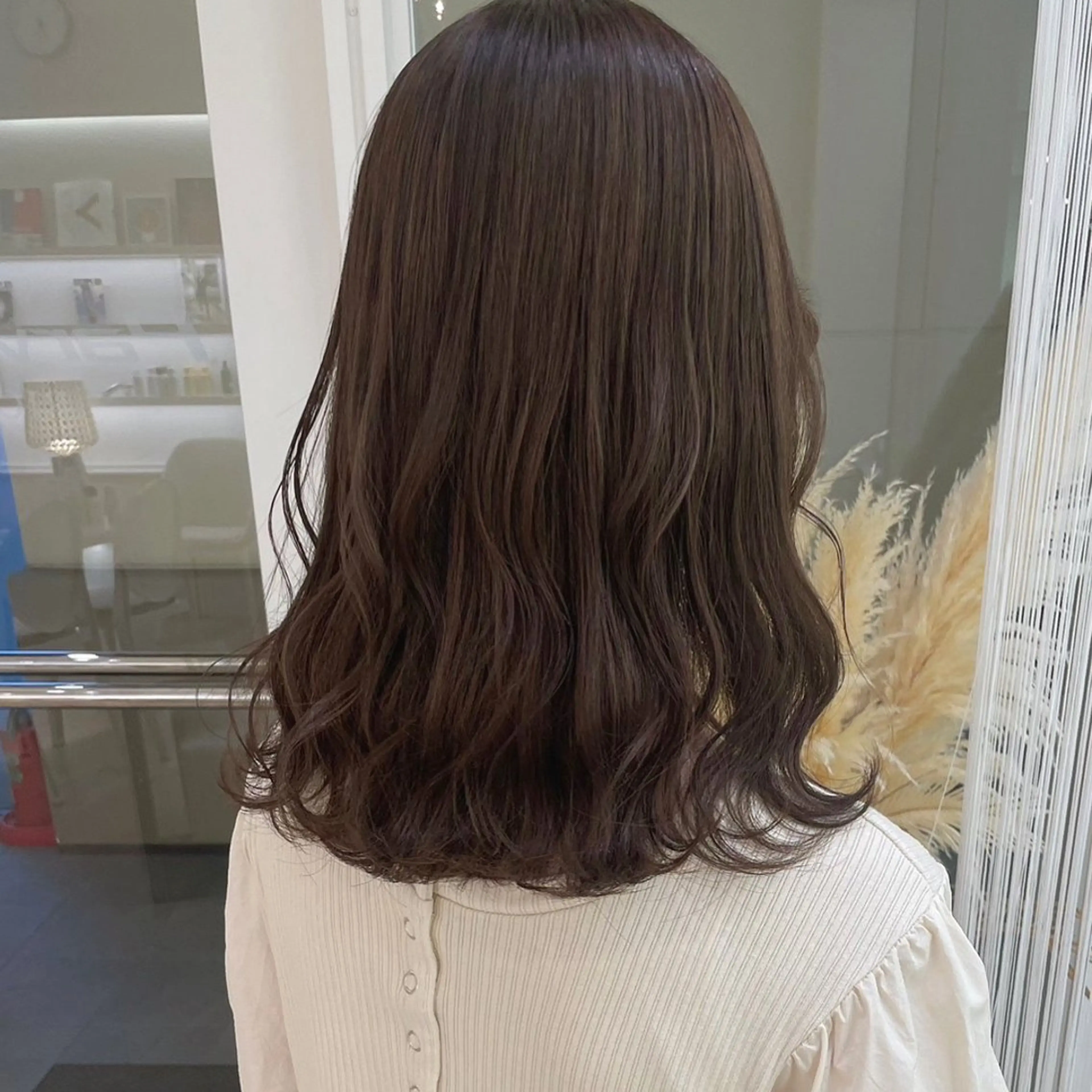 セミロング カラー ブラウンカラー チョコレートブラウン ParveMix￤ 出石 菜々🥂のヘアスタイル