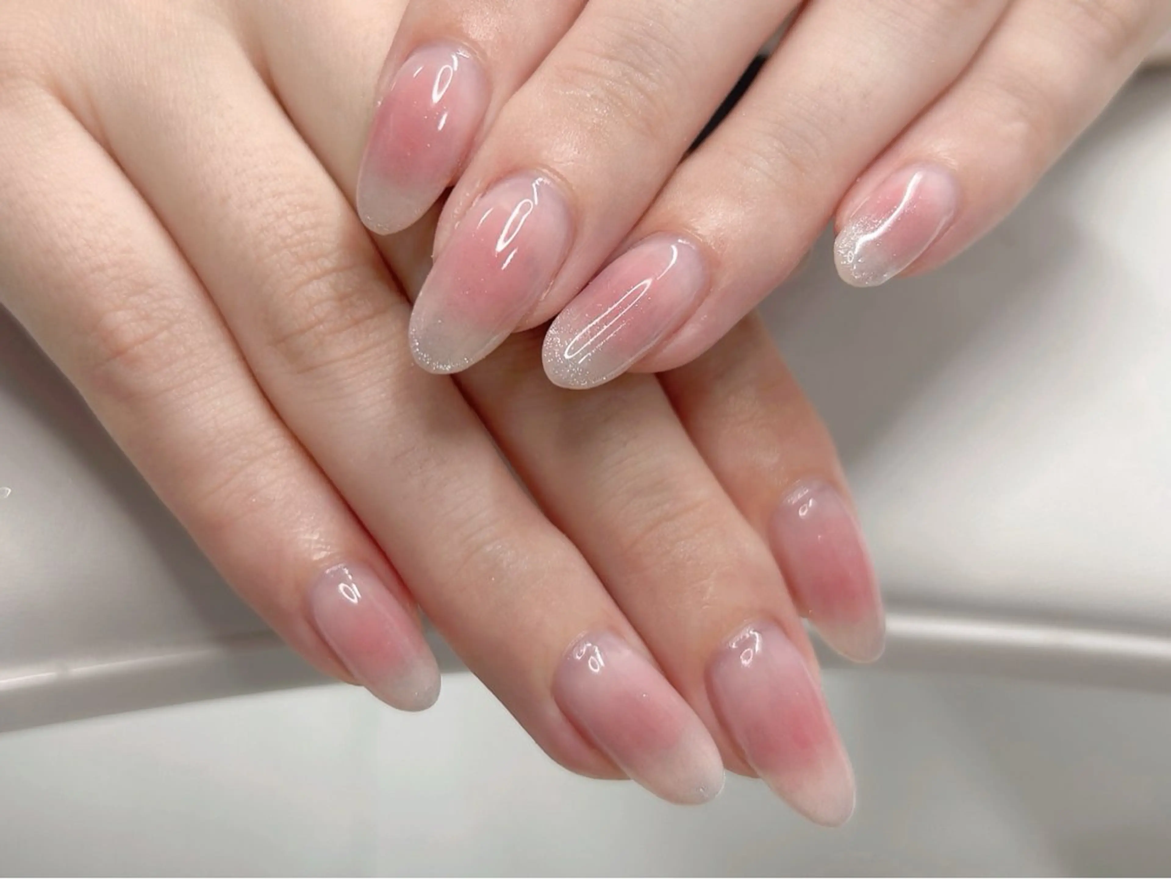 ネイル チークネイル 桜ネイル ガーリー キラキラネイル マグネットネイル ハンドネイル Forca total studio所属・Forca Airaのネイルデザイン