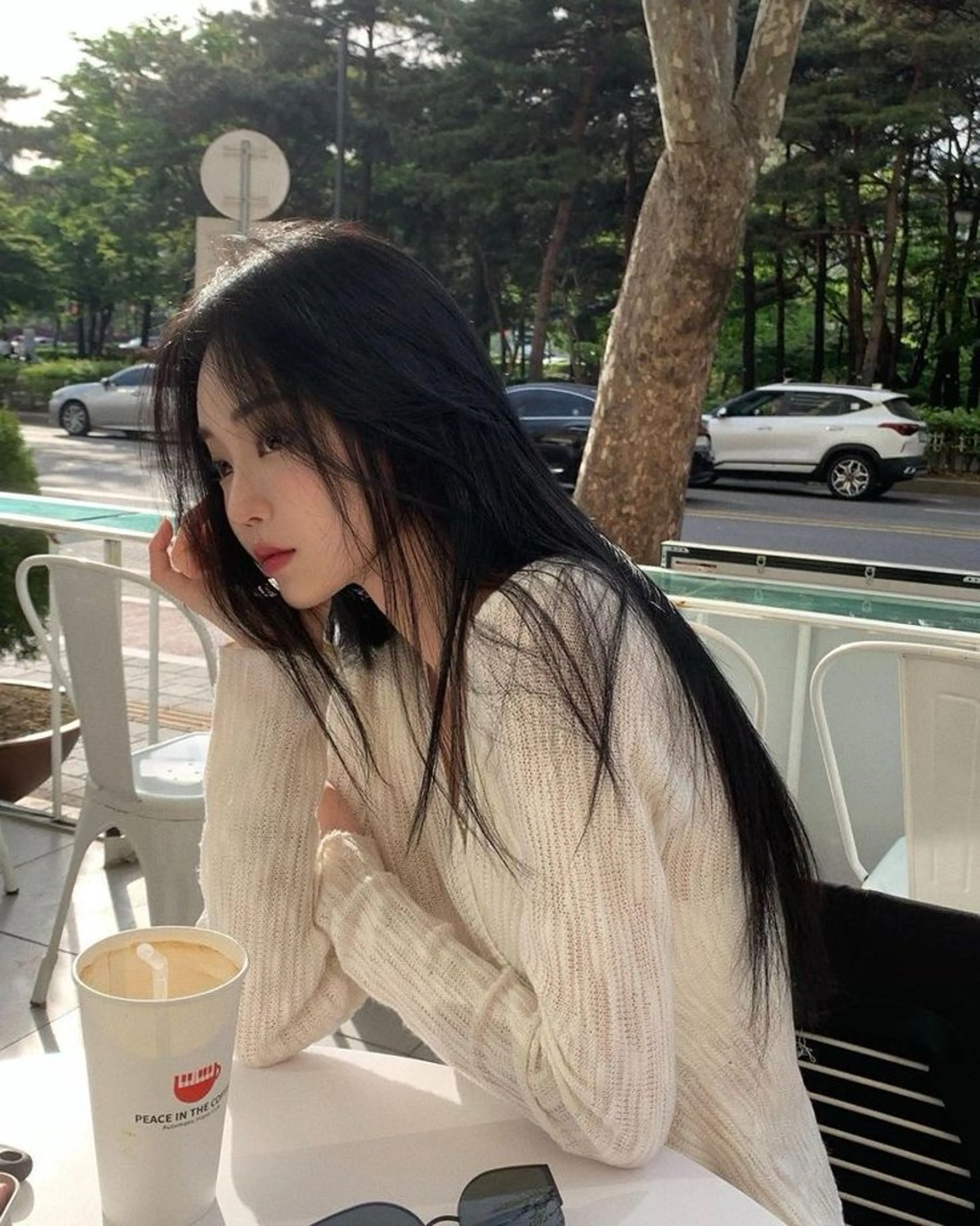 ロング カラー カット ヘアカラー 韓国風暗髪ヘア🤍 🫧MIREIのヘアスタイル