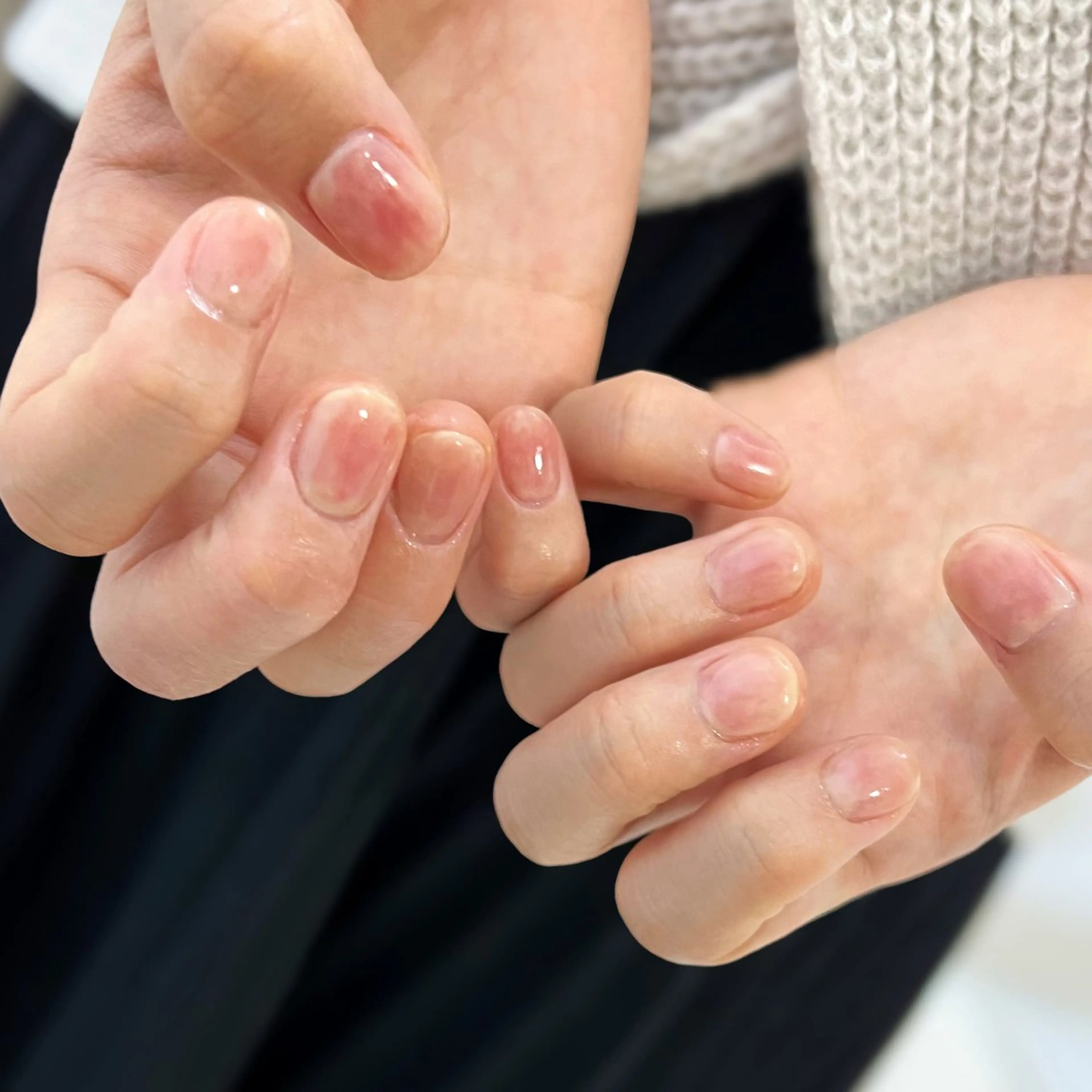 ネイル ニュアンスネイル オフィスネイル シンプルネイル 冬ネイル pointillé .ayaのネイルデザイン
