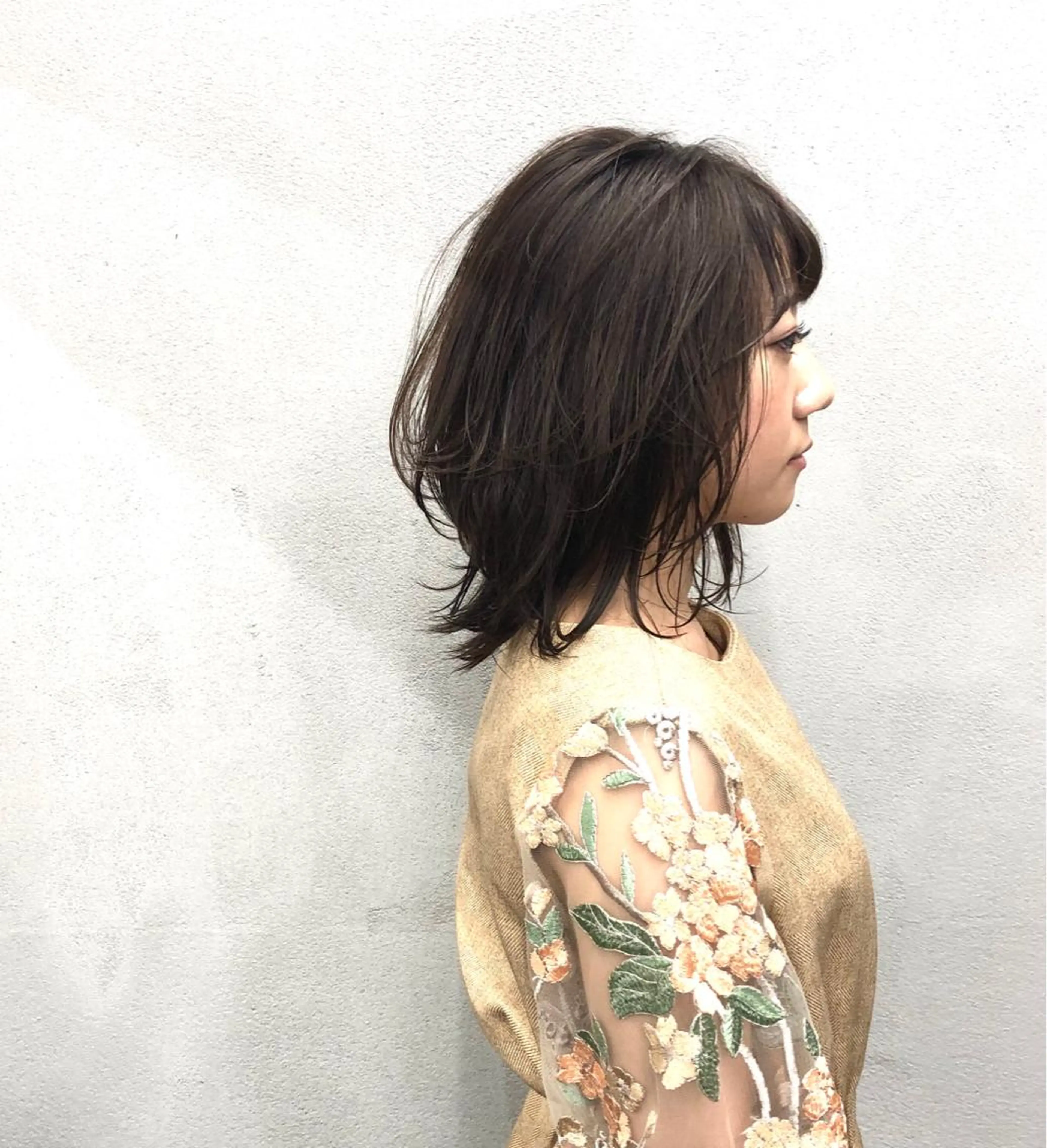 ミディアム カラー ミディアムレイヤー レイヤーカット カット ヘアカラー ボブ/ショート/ 白髪染め/メンズ葛西のヘアスタイル