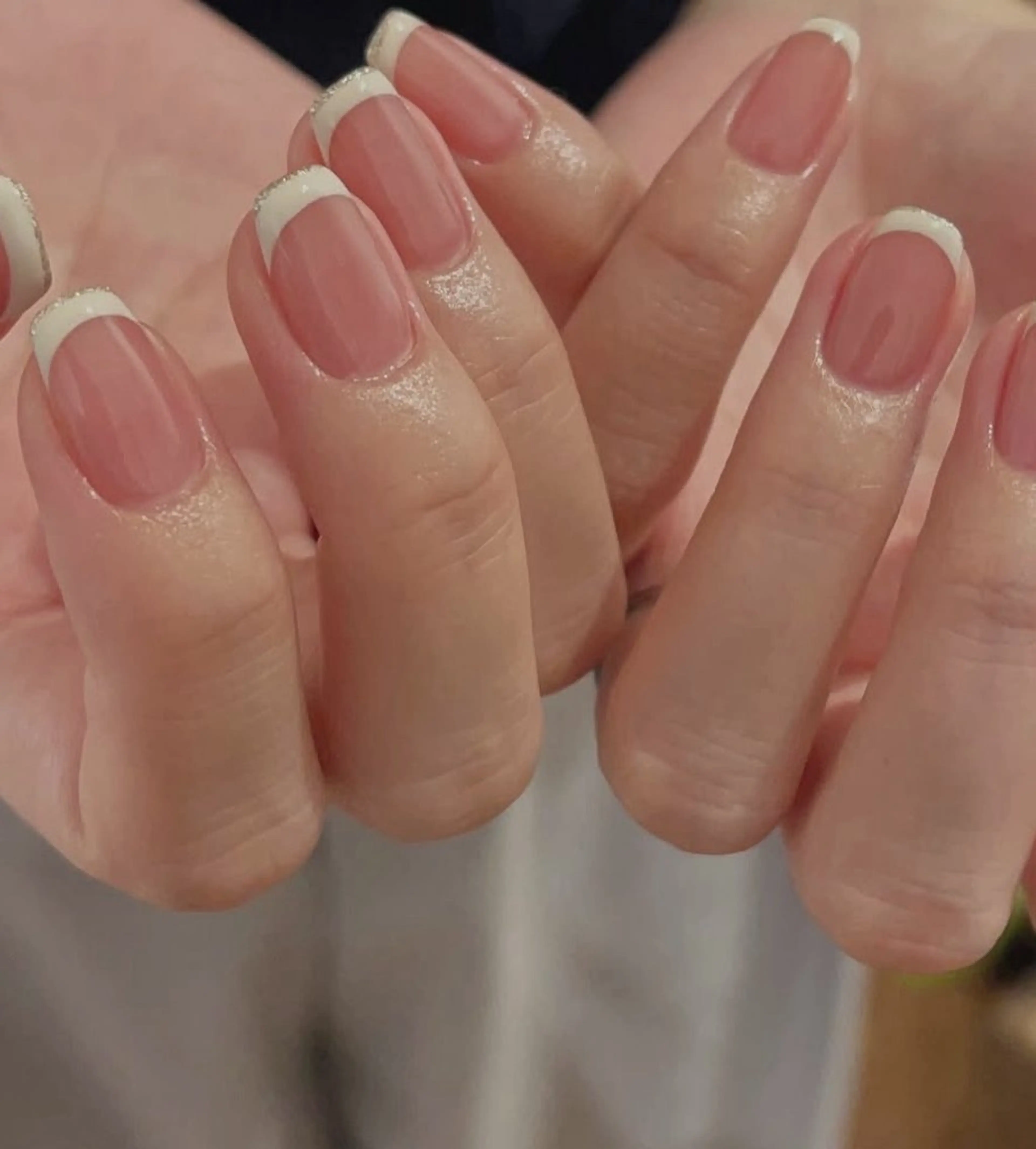 ネイル フレンチネイル ジェルネイル キラキラネイル ニュアンスネイル オフィスネイル tamu nail 　金町のネイルデザイン