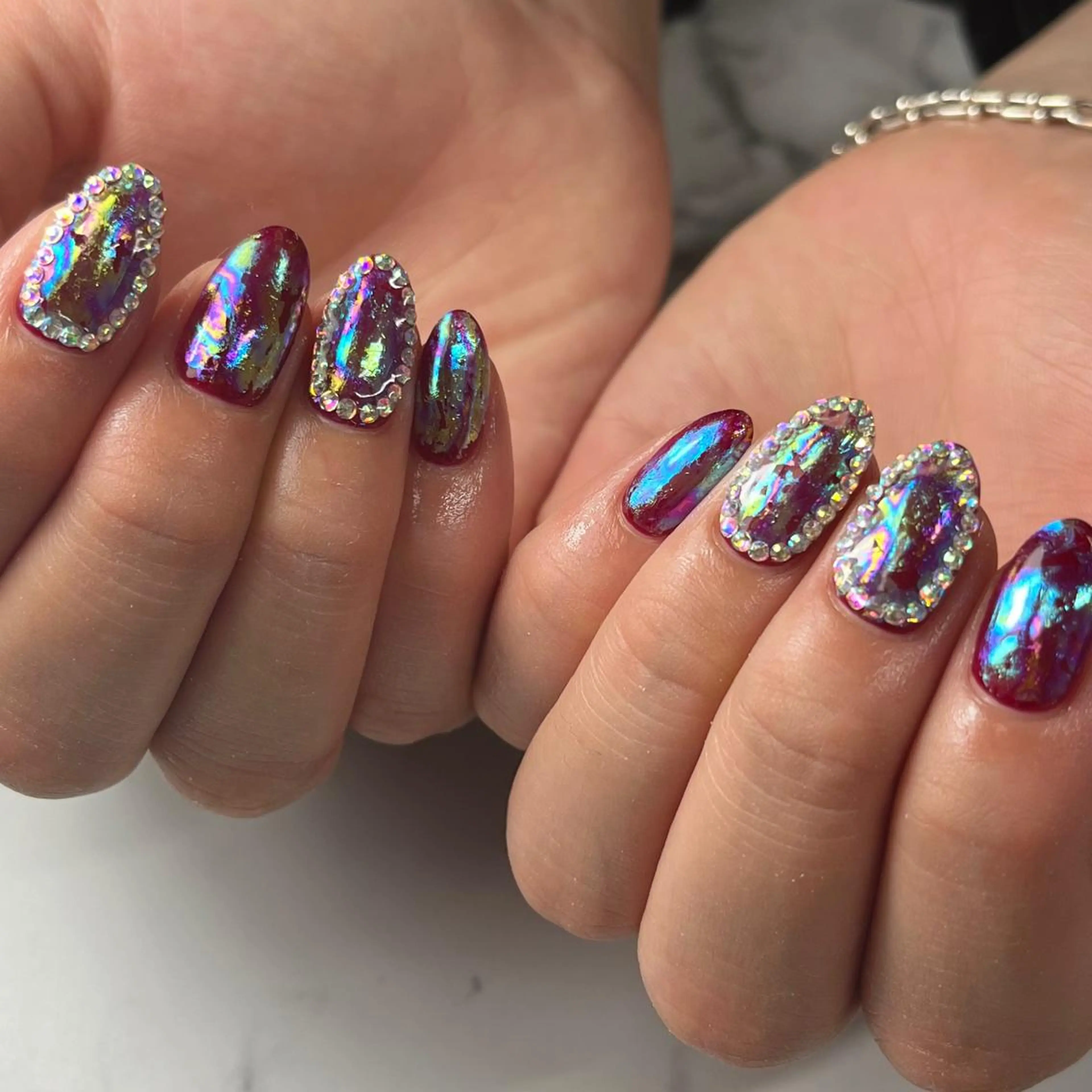 ネイル アートネイル オーロラネイル ジェルネイル ワンカラーネイル パラジェル ハンドネイル NAIL NOWのネイルデザイン