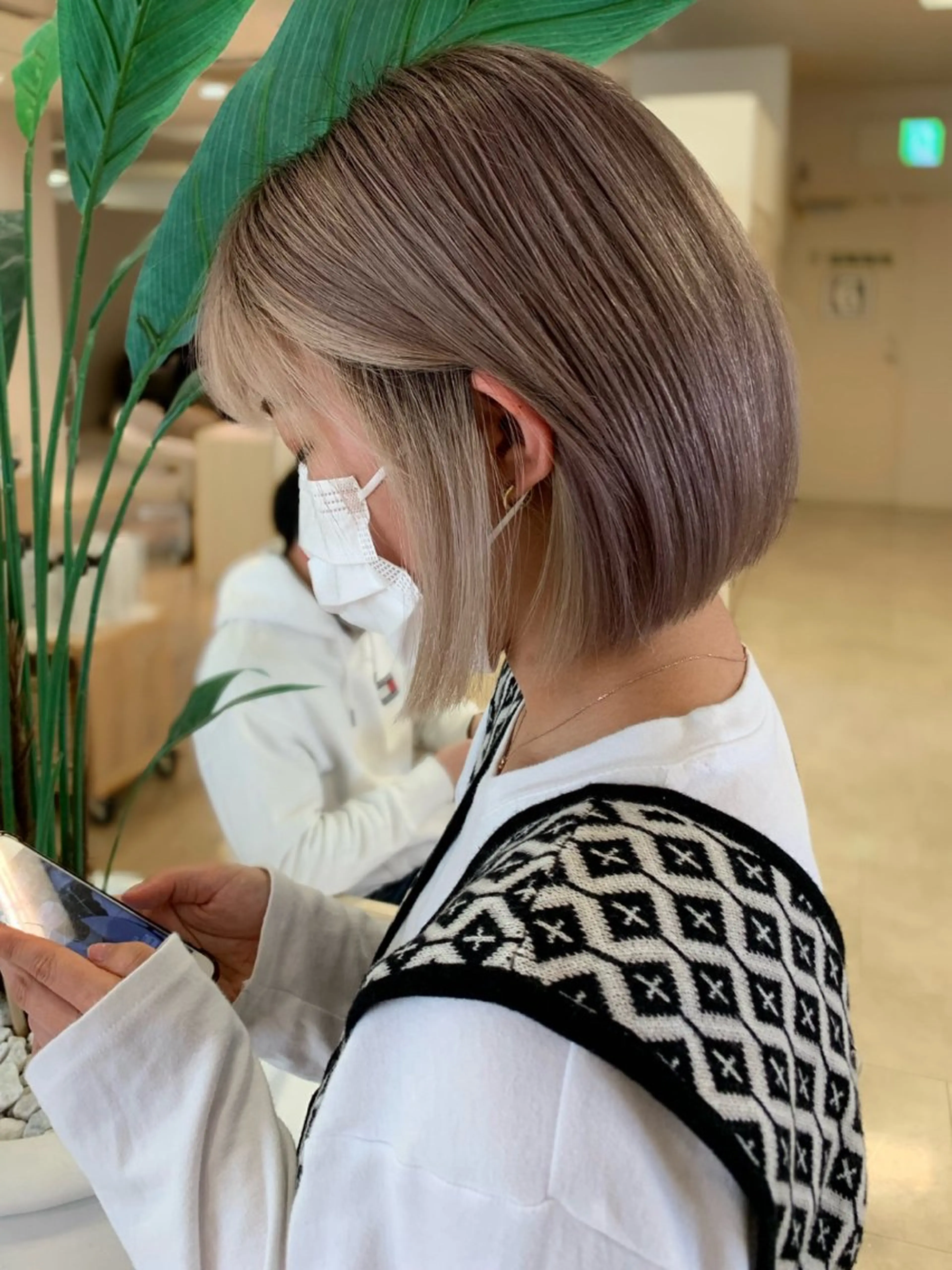 ショート カラー ベージュカラー インナーカラー ピンクカラー 銀座/ハイライト特化 🌿ブリーチ/片山のヘアスタイル