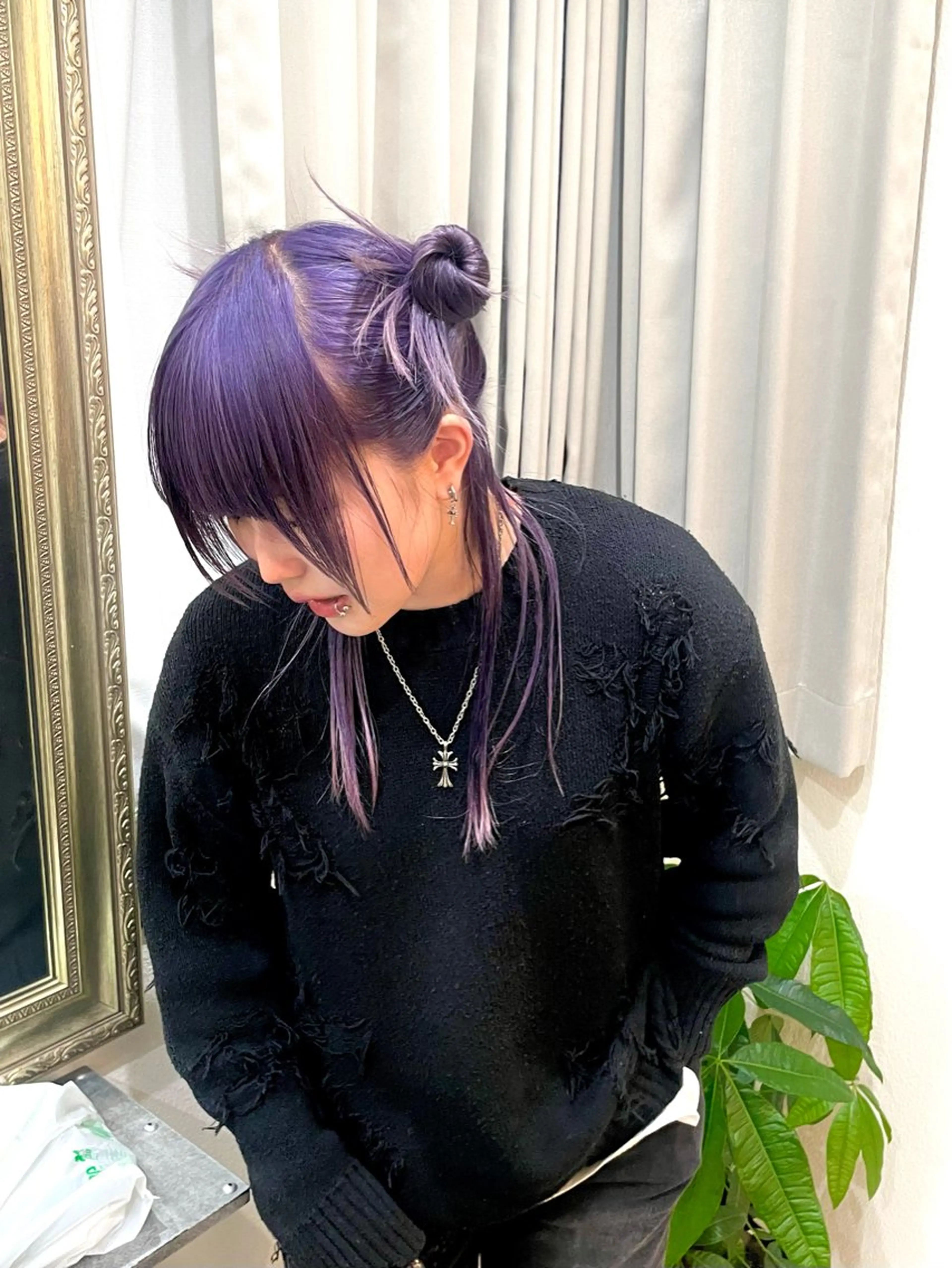 ロング カラー ハイトーンカラー ラベンダーカラー レイヤーカット カット ヘアカラー トリートメント ハイトーン/レイヤー /ウルフ⭐️永田⭐️のヘアスタイル