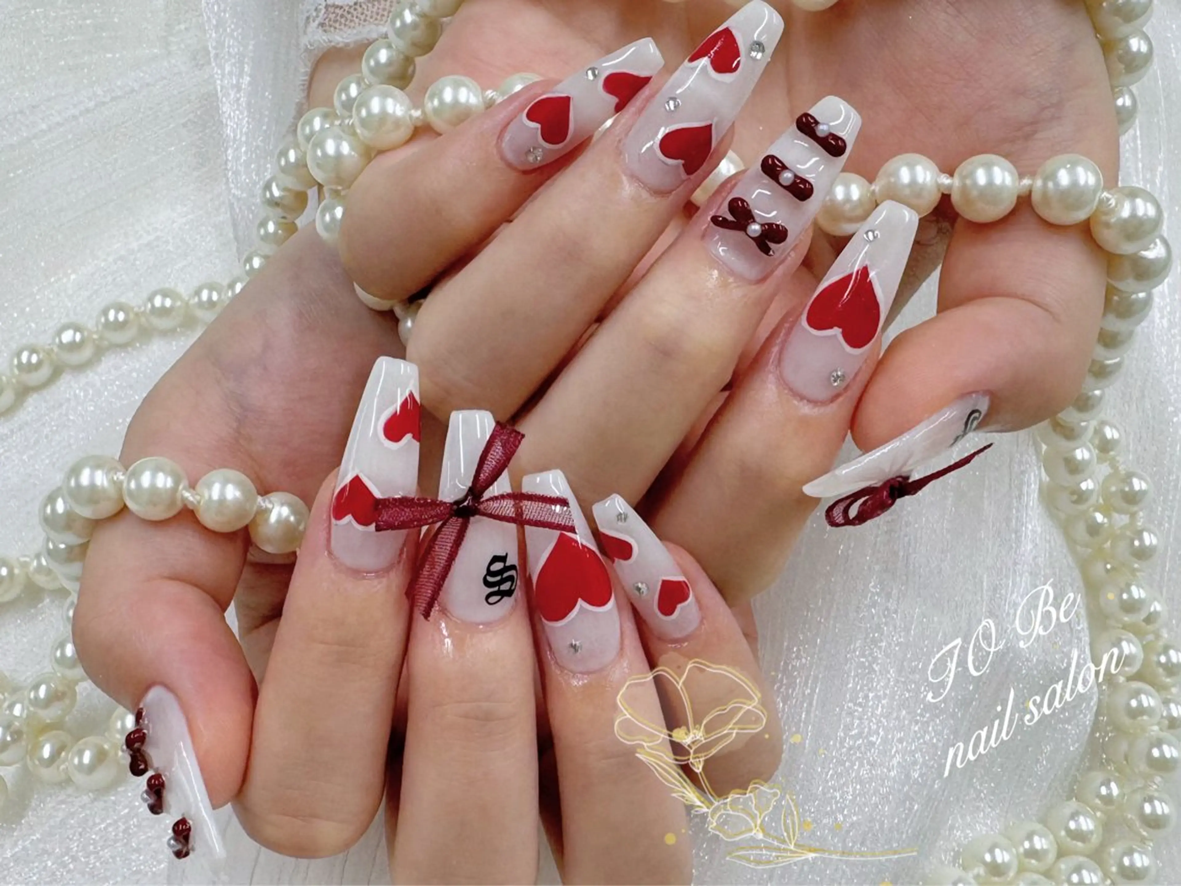 ロング ハンドネイル Nail Salon To Be珈月のネイルデザイン