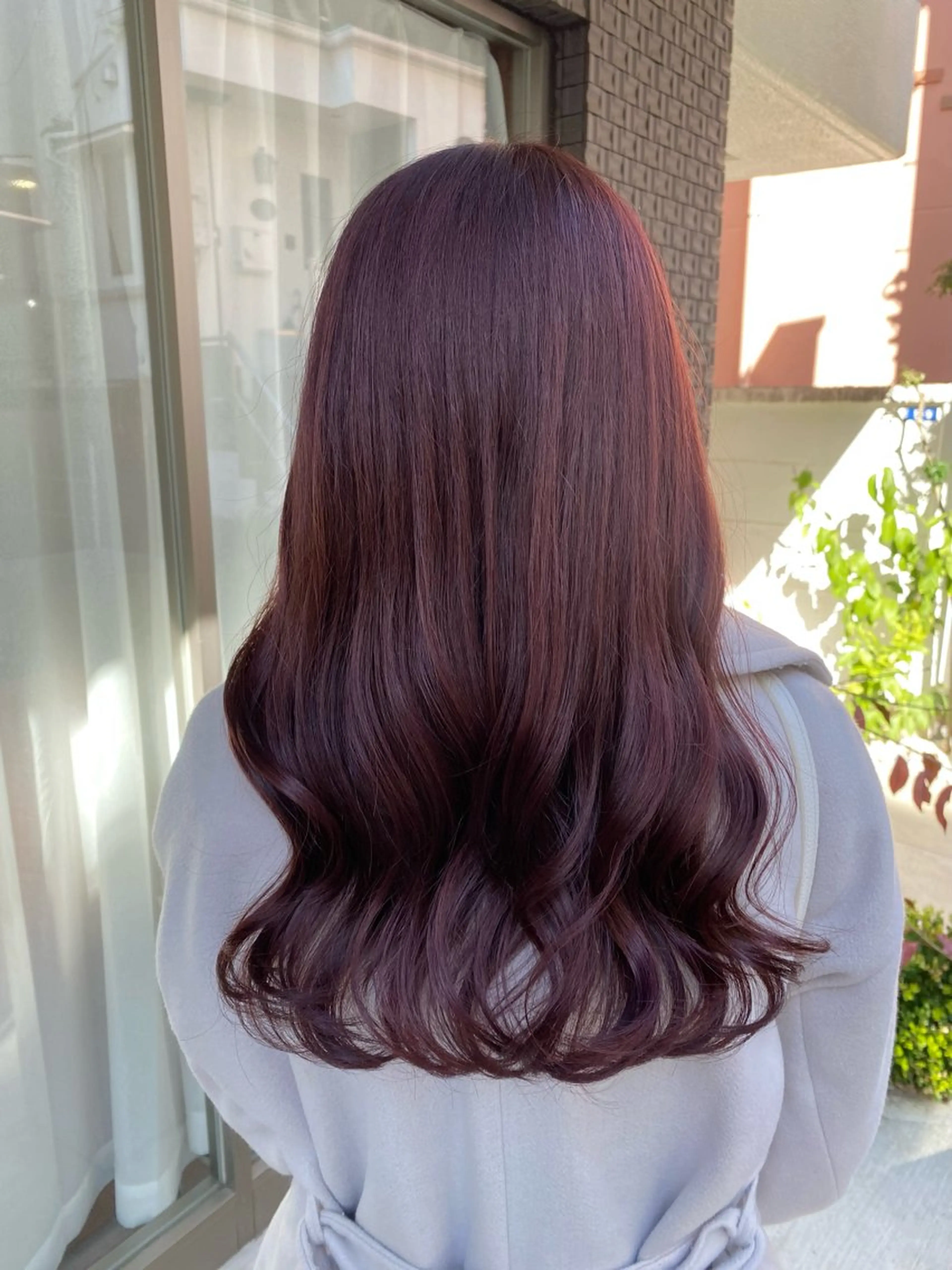 セミロング カラー ピンクカラー ピンクパープル パープルカラー カット ヘアカラー トリートメント グレージュ/透明感/ 韓国ヘア/RISAのヘアスタイル