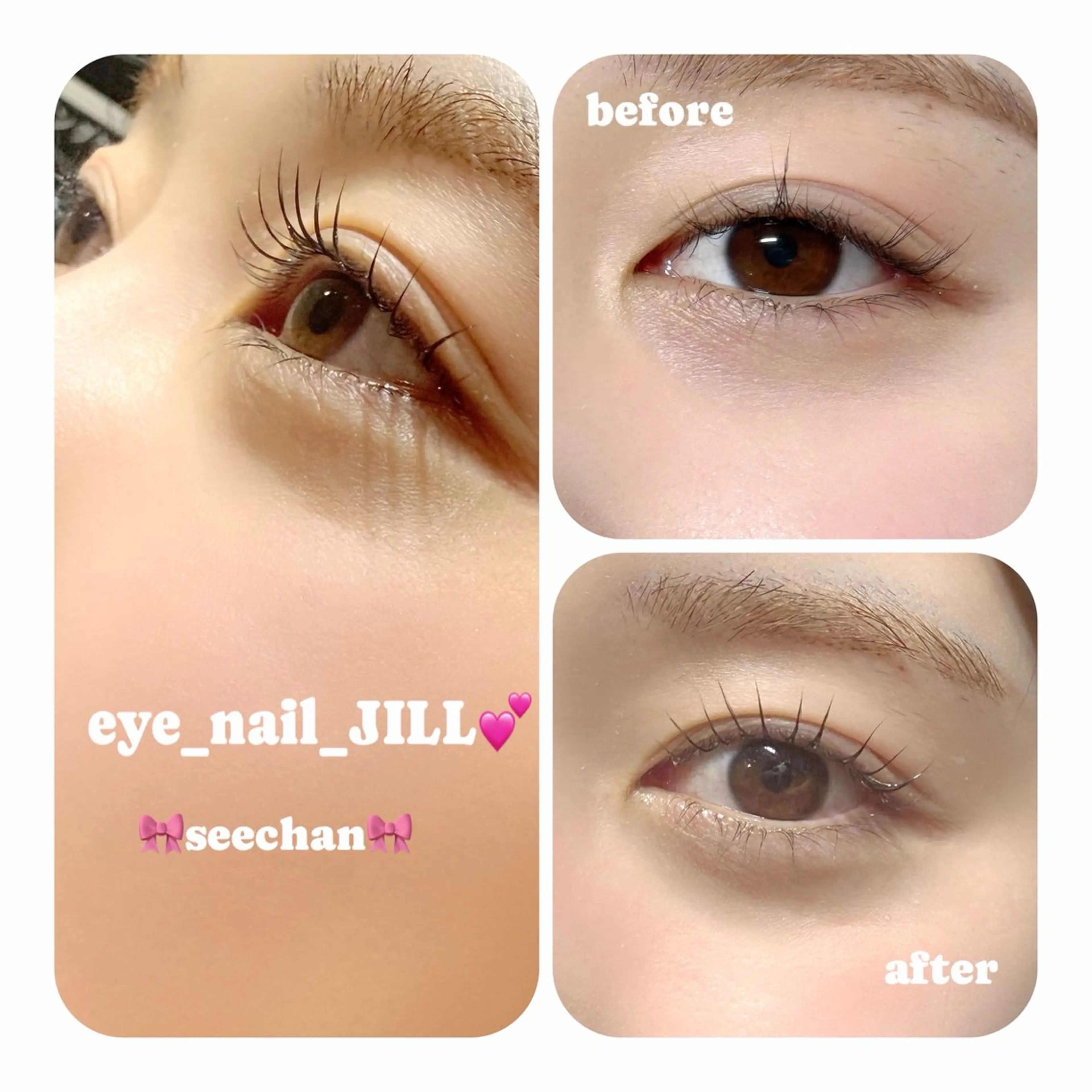 マツエク・マツパ パリジェンヌラッシュリフト 一重×まつ毛パーマ マツパ JILL seechanのネイルデザイン