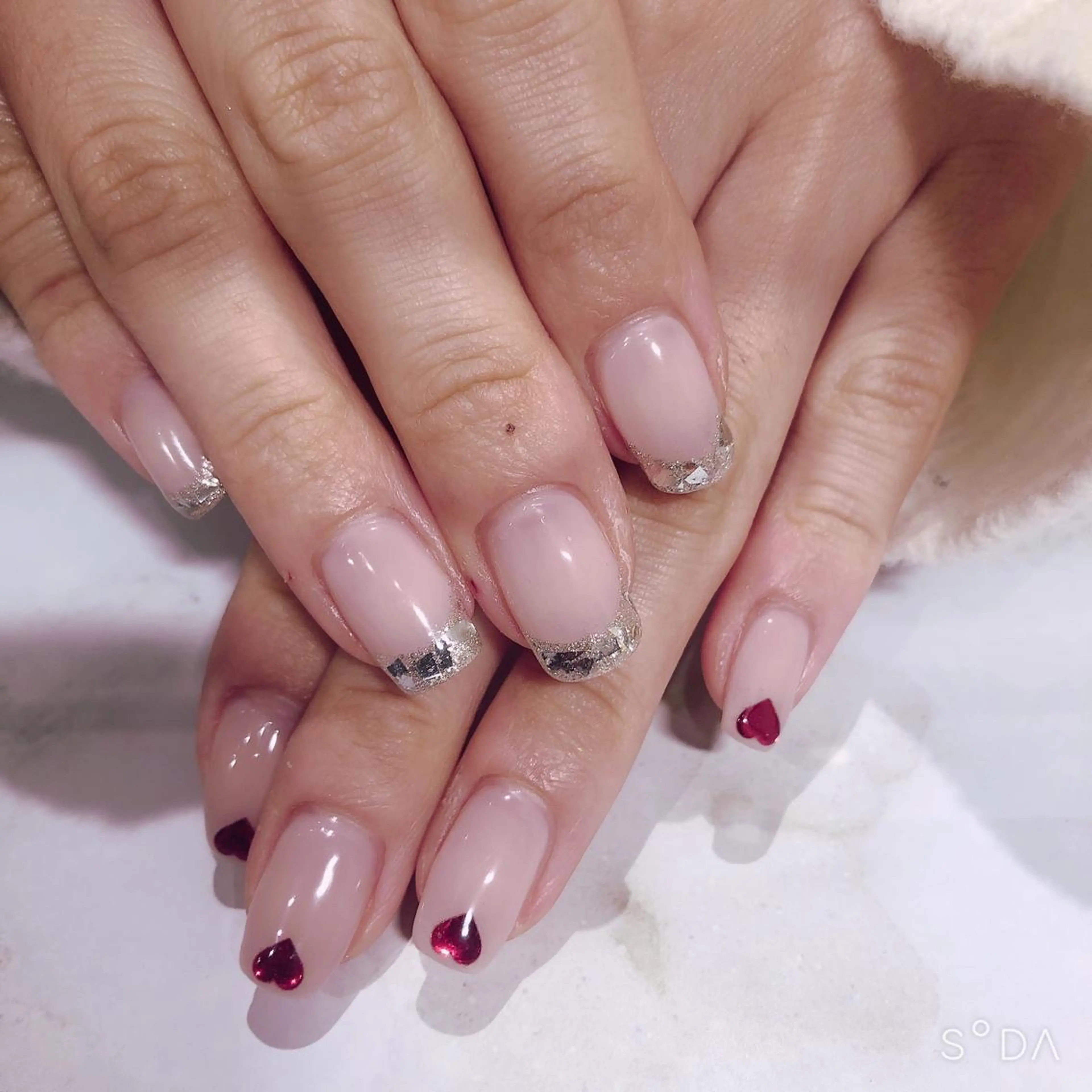 ネイル フレンチネイル ガラスフレンチ ハンドネイル 吉野✨ ネイルデザイナー✨のネイルデザイン