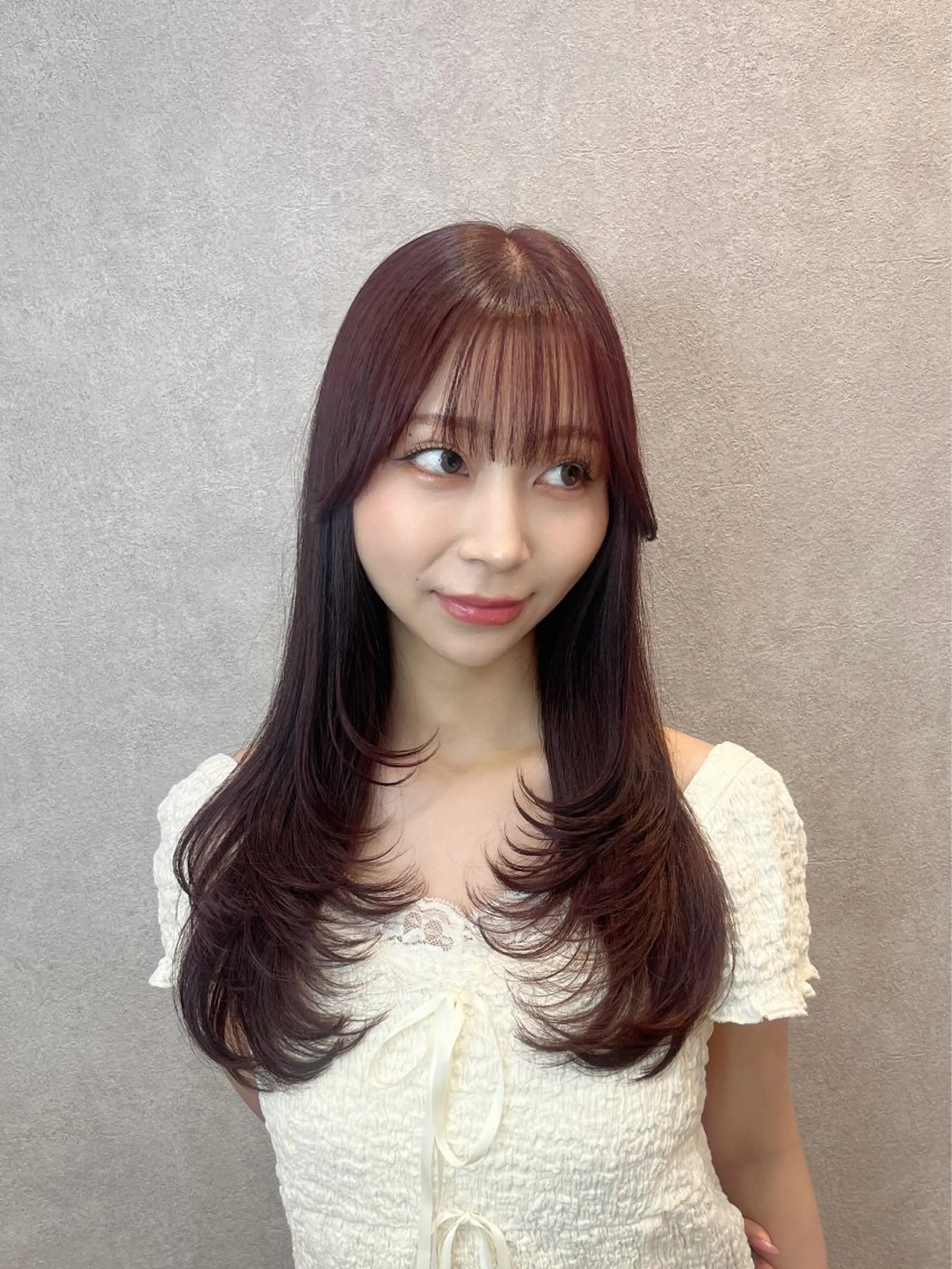 セミロング カット ヘアカラー 韓国🎀レイヤー/艶 髪/縮毛矯正/ユリナのヘアスタイル