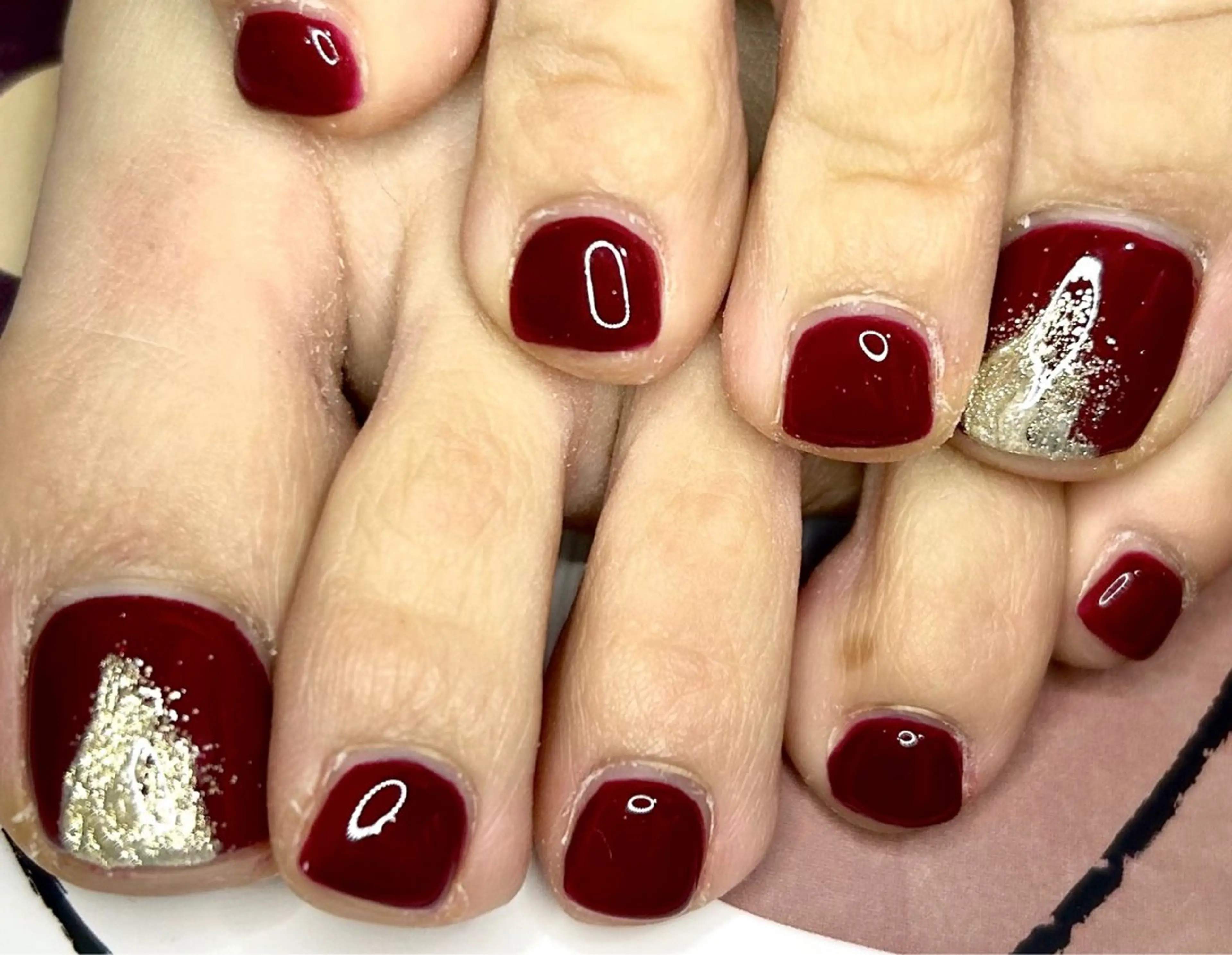 ネイル アートネイル オーロラネイル フットネイル ジェルネイル ラメ(グリッター) フットネイル nailworks mのネイルデザイン