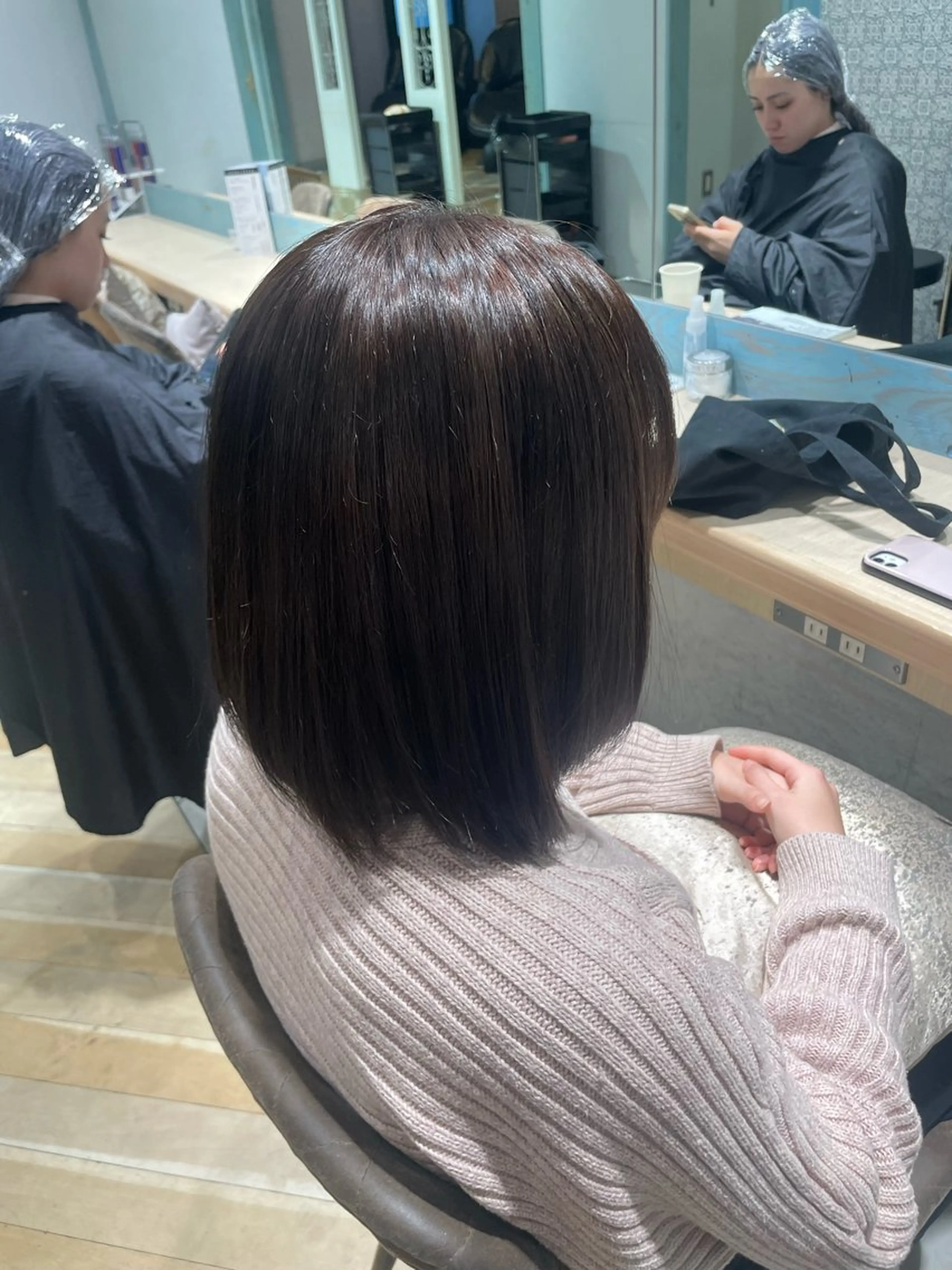 ミディアム 顔周り\エクステ\ 透明感カラー\まりんのヘアスタイル