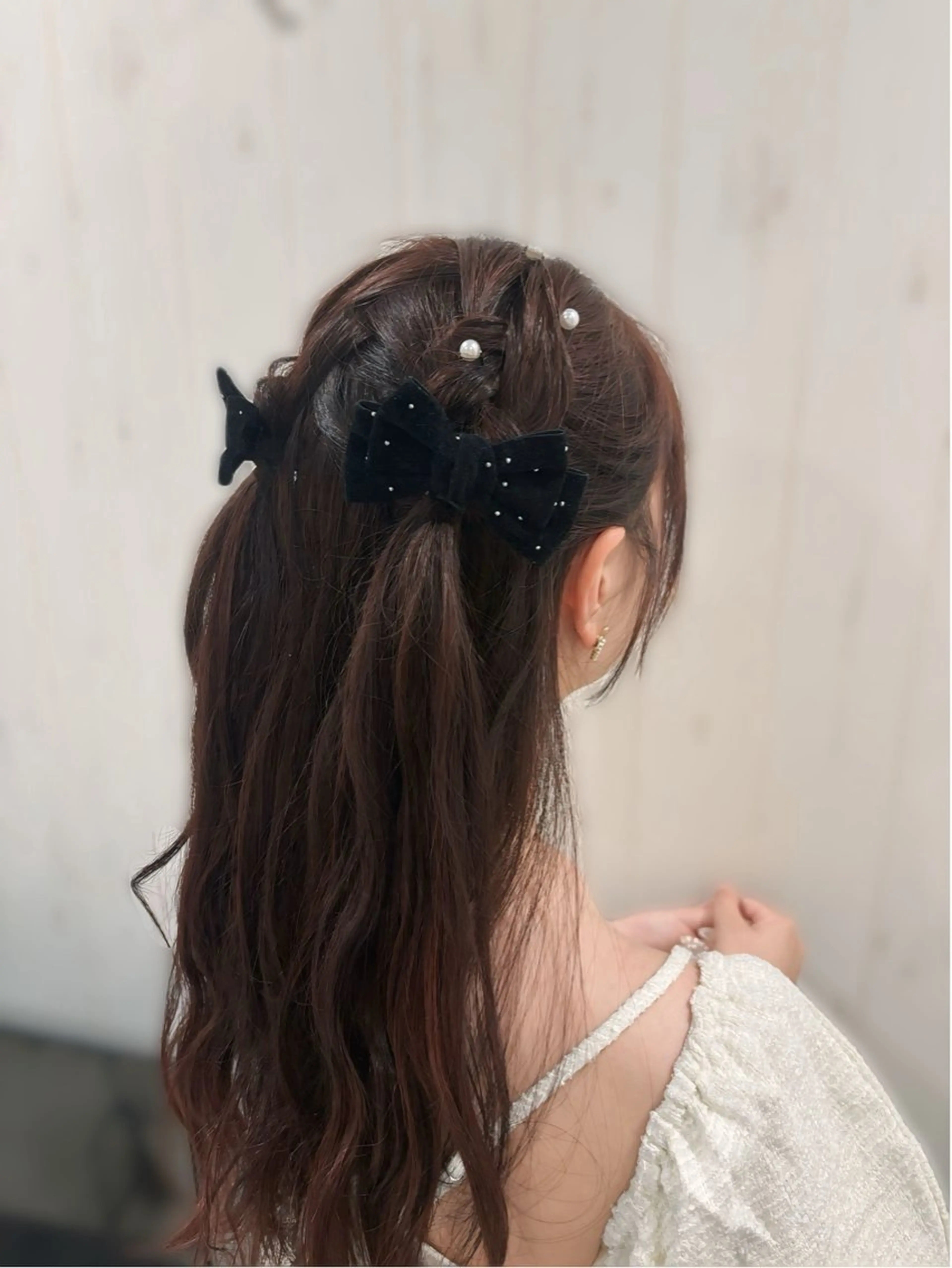 ヘアアレンジ デート ヘアセット みらい🖤ブリーチ 縮毛矯正モデル募集のヘアスタイル