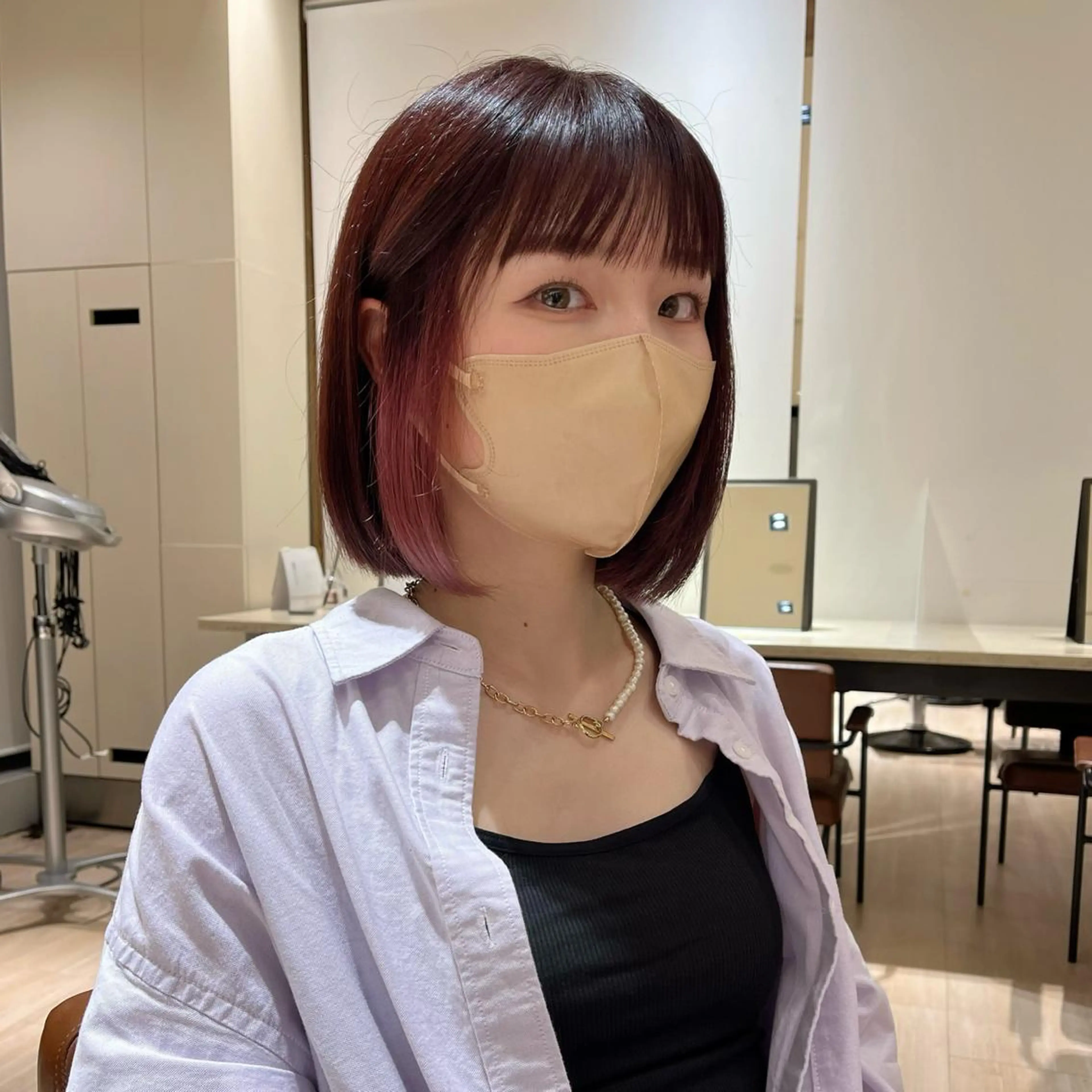 ショート カラー イヤリングカラー ボブ Je suis heureuse Tres所属・早朝セット☀️ レイヤー/Momoのヘアスタイル