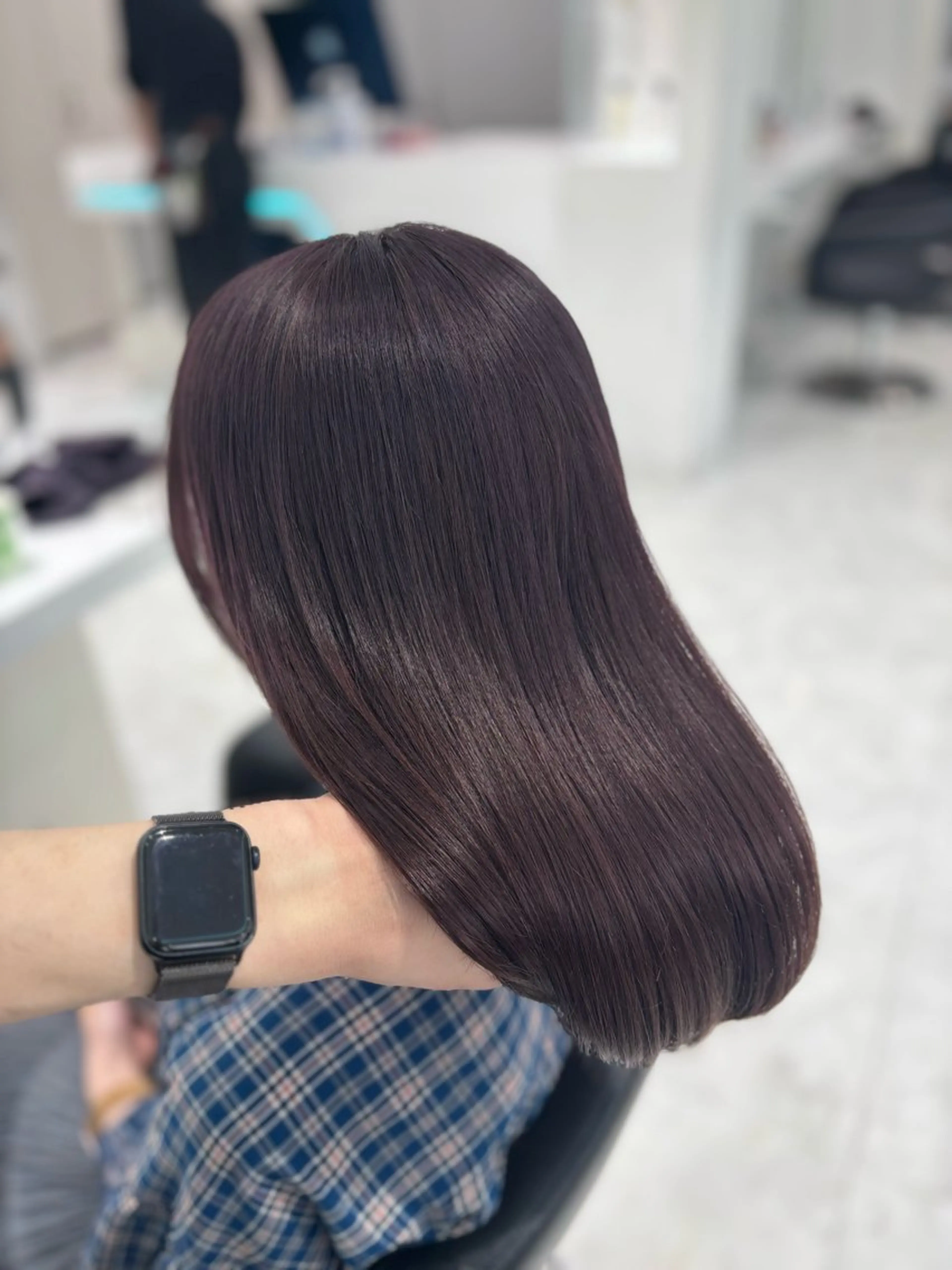 ロング カラー ヘアカラー トリートメント ヘッドスパ ヘアセット ブリーチなし透明感 ×縮毛矯正🤍ユウのヘアスタイル