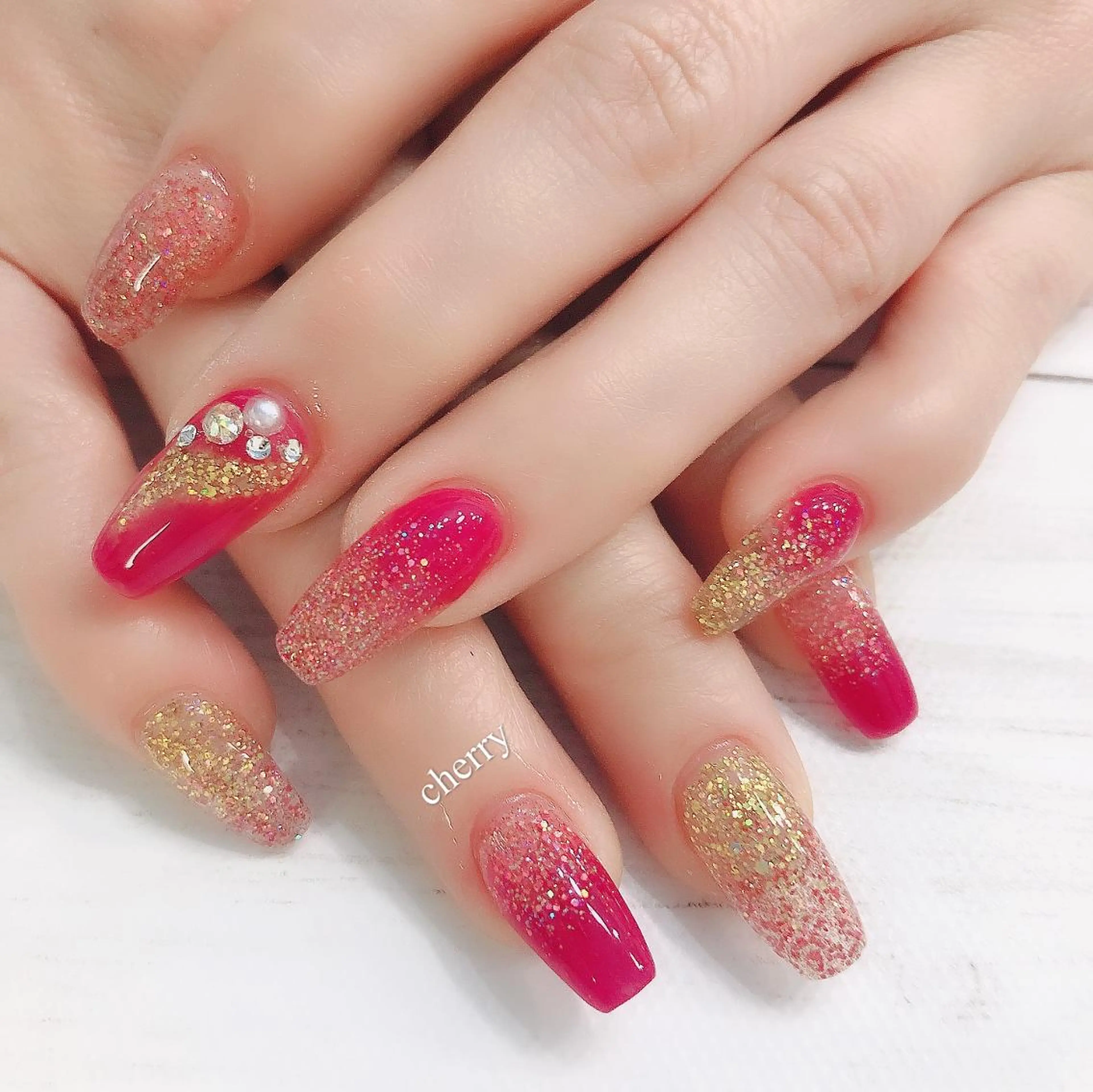 ネイル スカルプネイル SAKURA 🍒のネイルデザイン