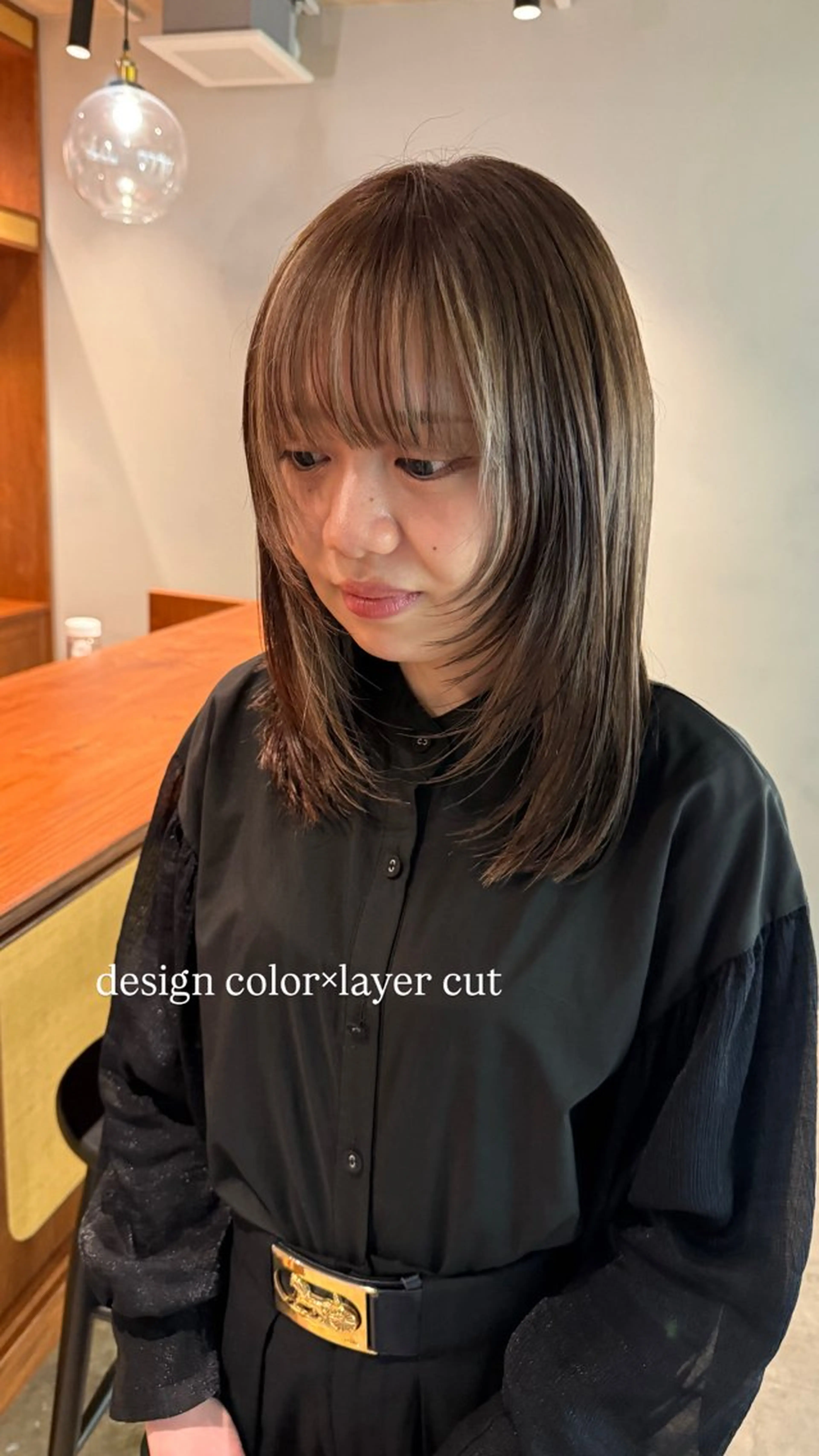 セミロング カラー ブリーチ デザインカラー カット ヘアカラー トリートメント ヘッドスパ ヘアセット ere 代々木公園所属・みほ/ニュアンス/ モード/艶カラーのヘアスタイル