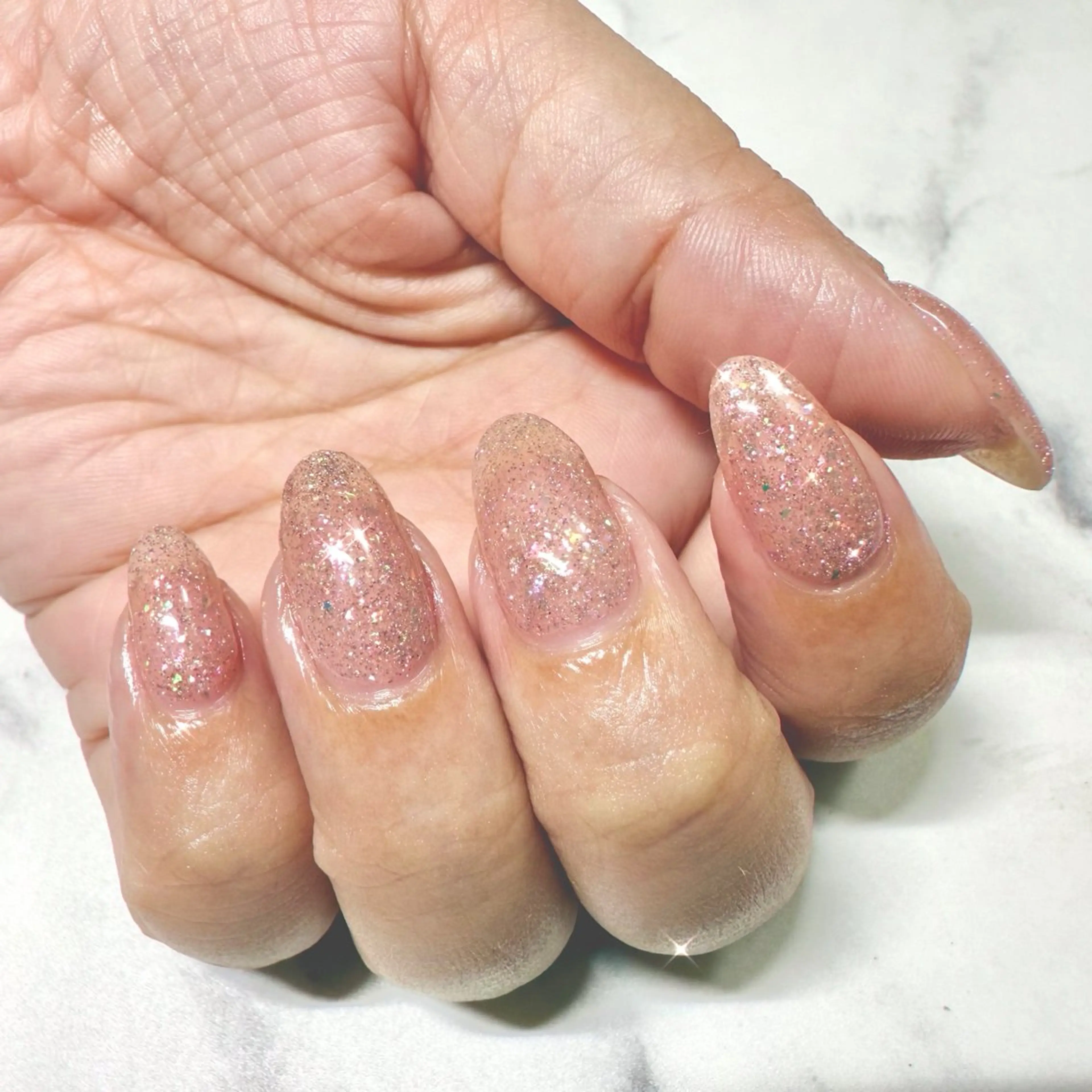 ネイル フラッシュネイル Mint glow ABEのネイルデザイン