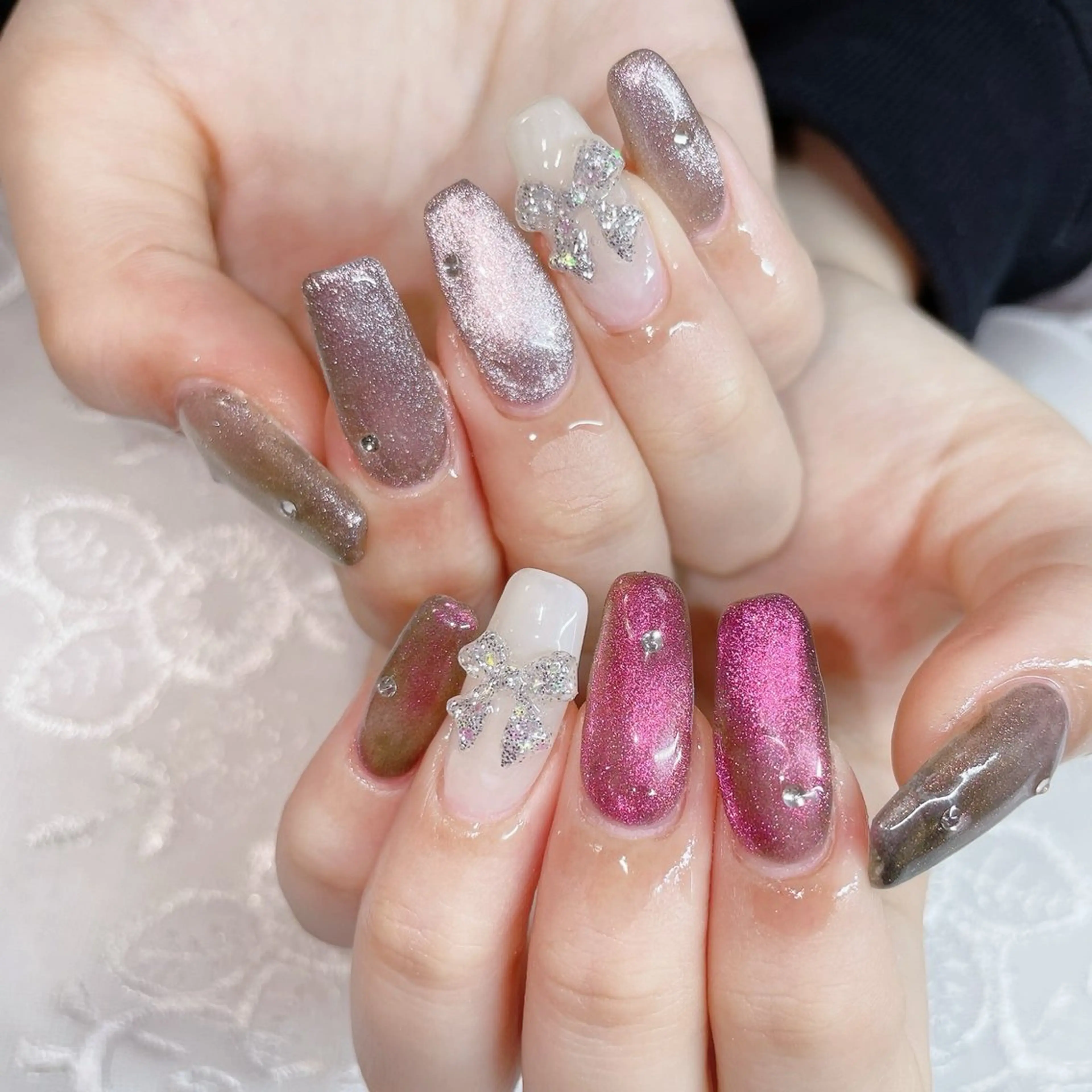 ロング ハンドネイル ハンドケア 💜MIYA nail川崎店のネイルデザイン