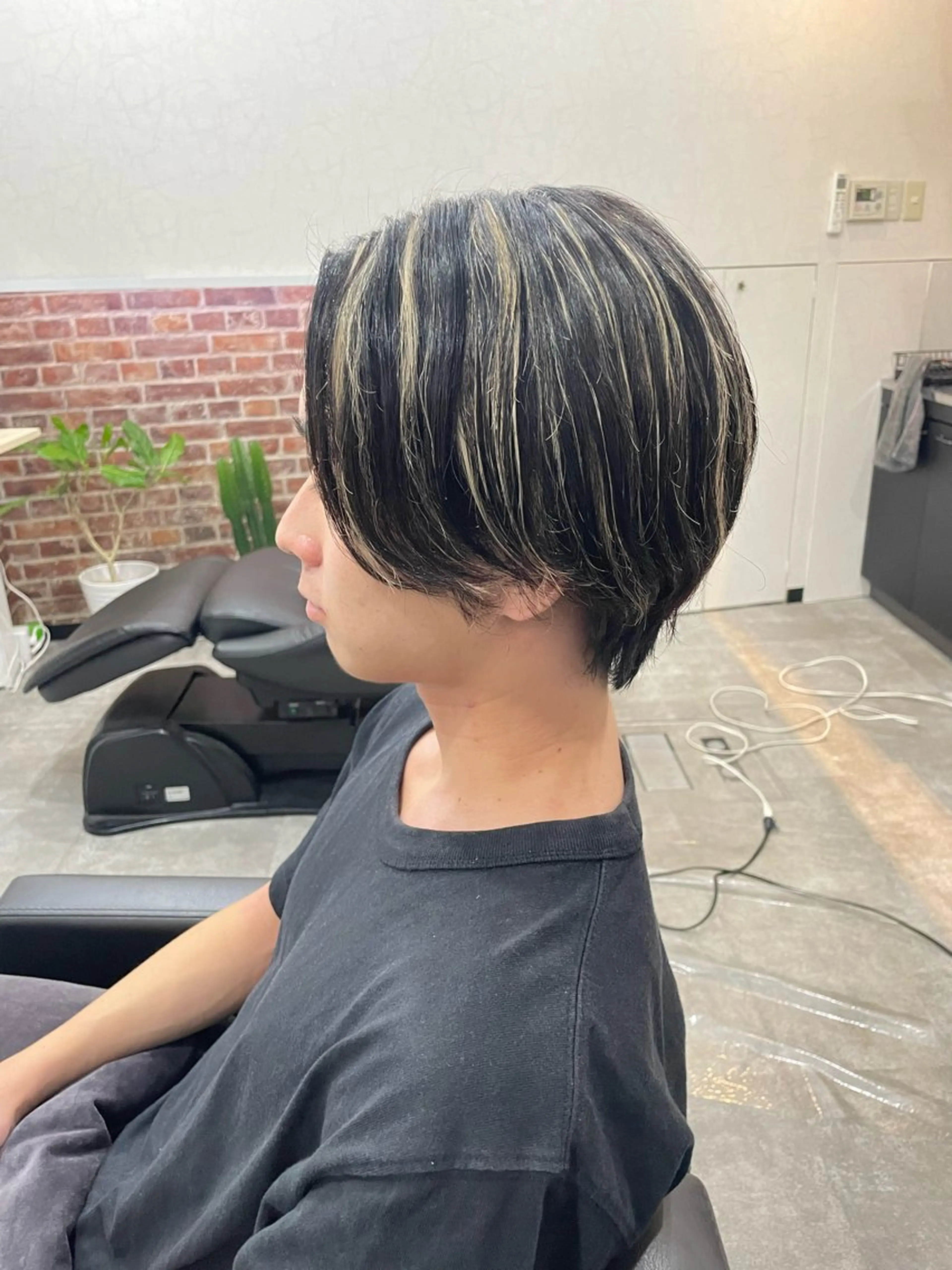 ミディアム カラー ハイライトカラー ハイライト TETISS所属・💈メンズハイライト 南谷💈のヘアスタイル