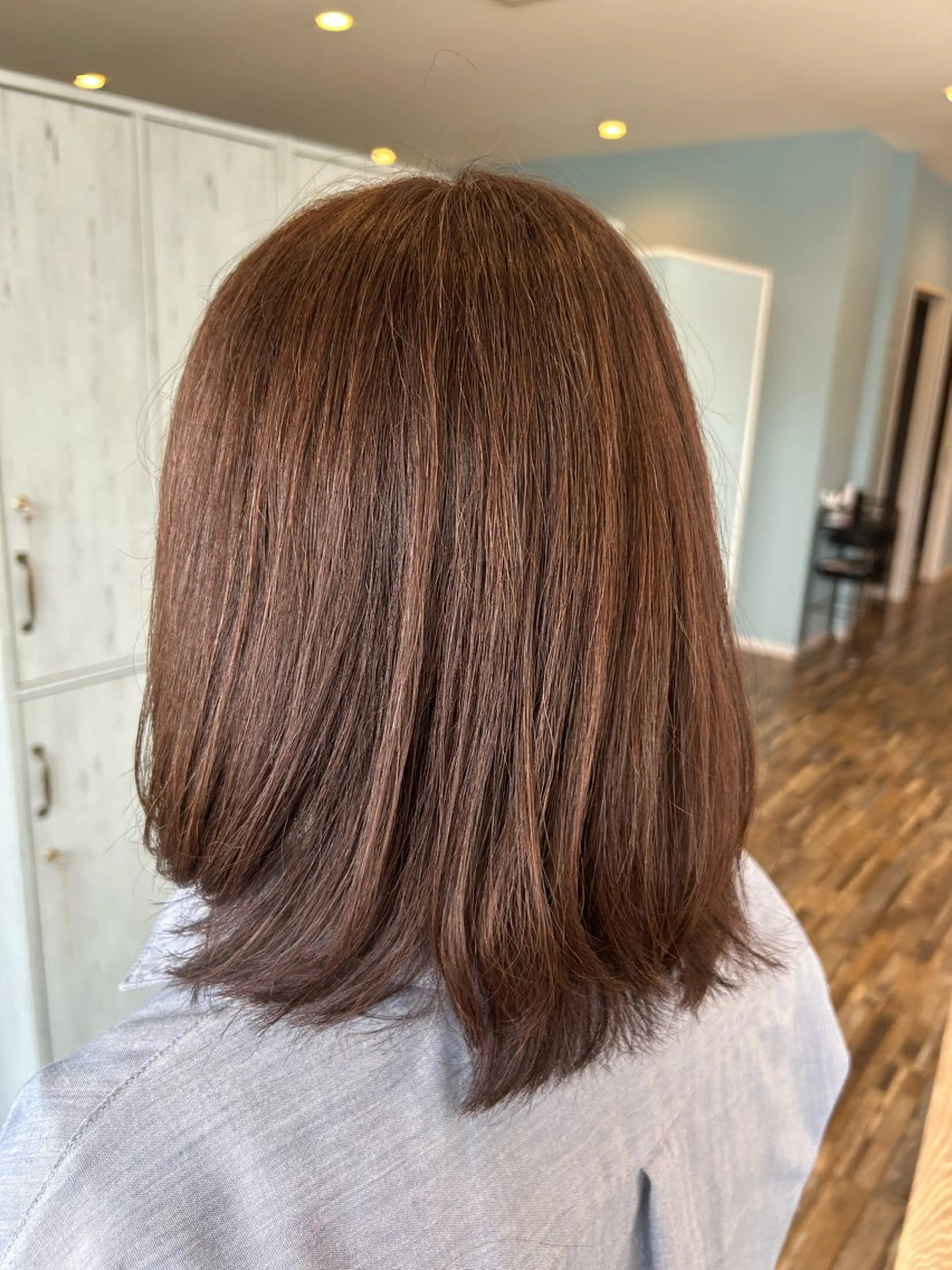 ミディアム ボブレイヤー ボブ レイヤーカット ローレイヤー Hairsalon&Eyelash STORY富木島店所属・高木 瑶子のヘアスタイル