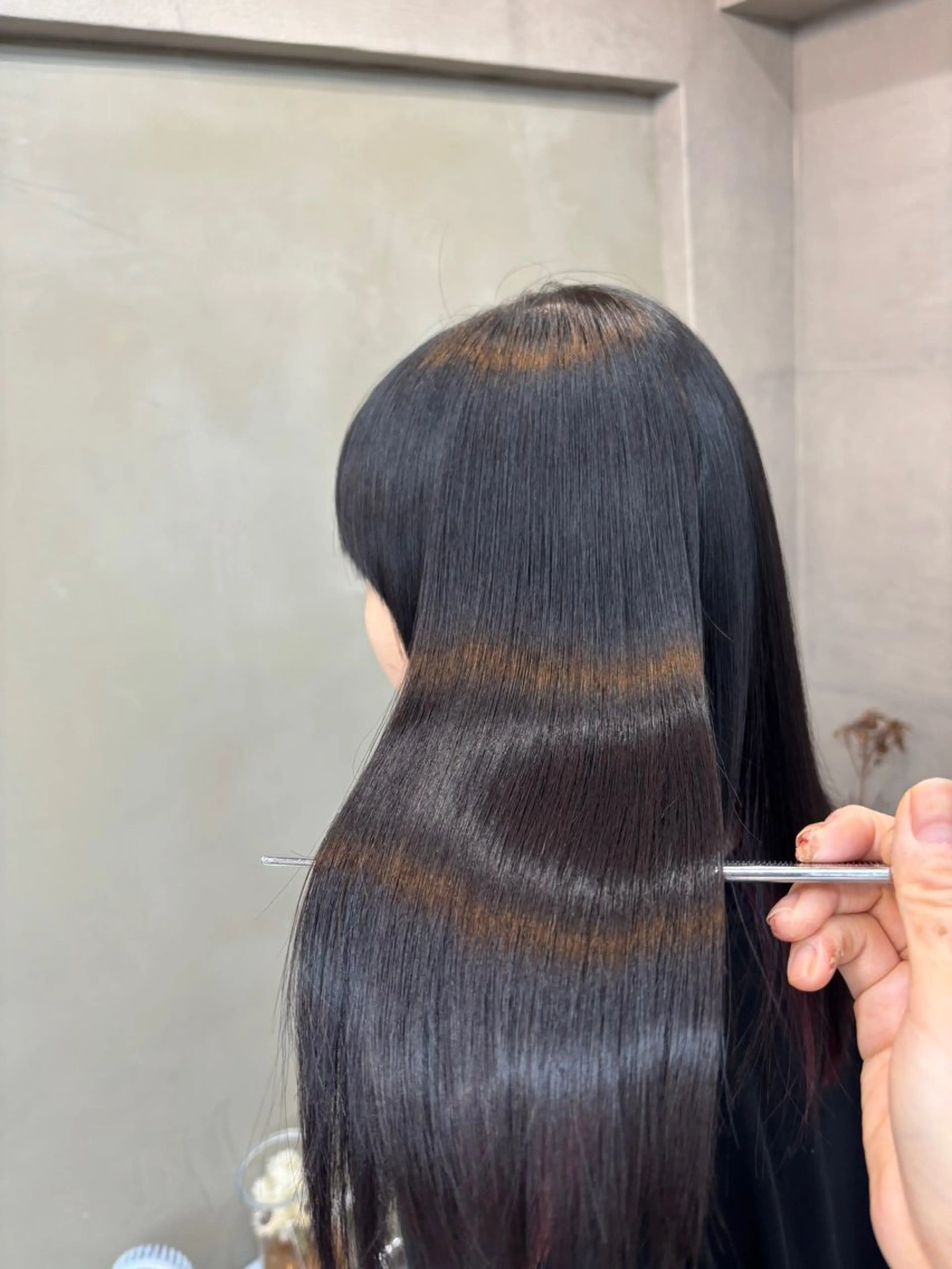 ミディアム 縮毛矯正 トリートメント 髪質改善ストレート/ ブリーチ／渋谷　福田のヘアスタイル