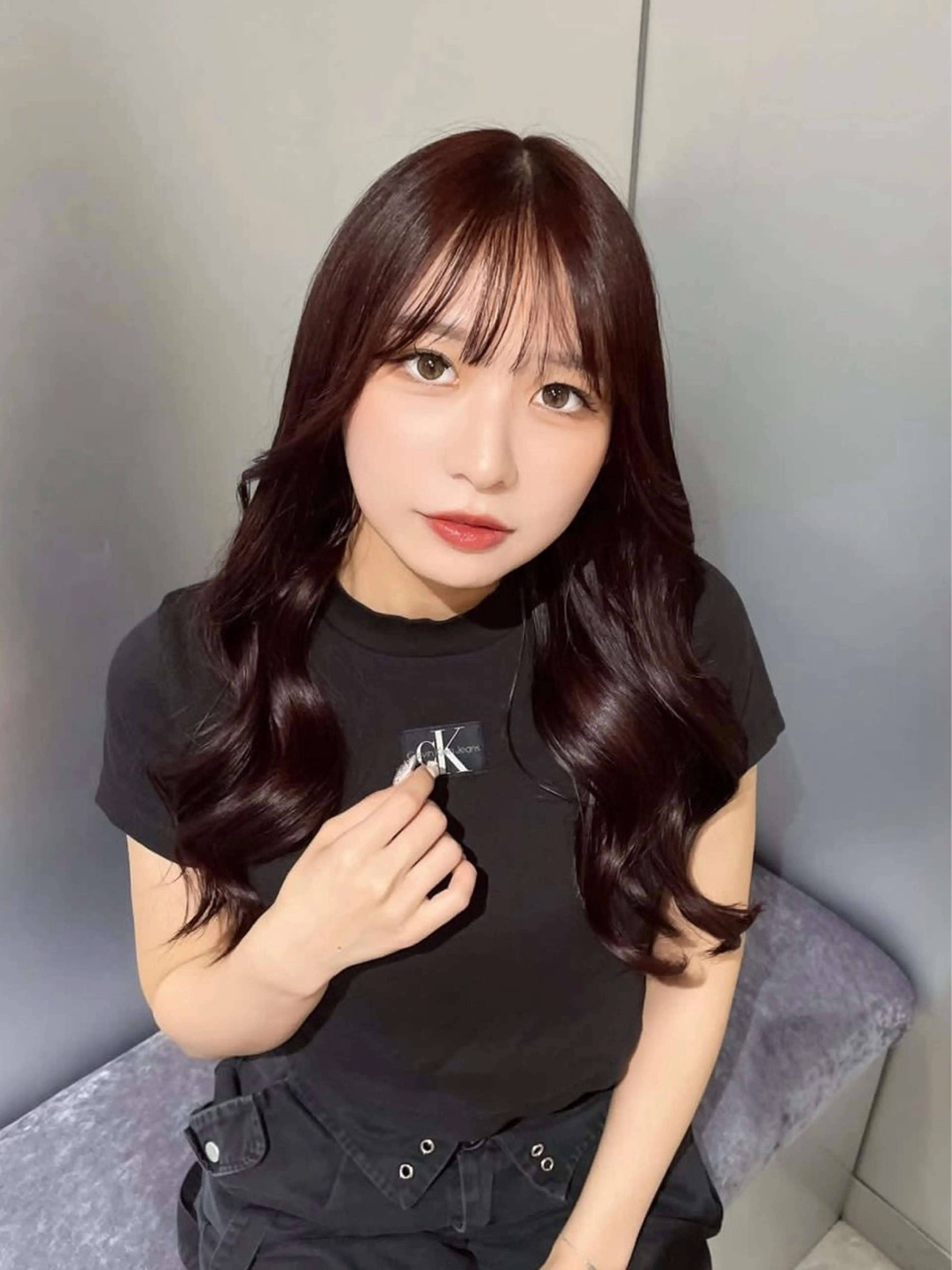 コテ巻き仕上げ（韓国ヘア）の写真