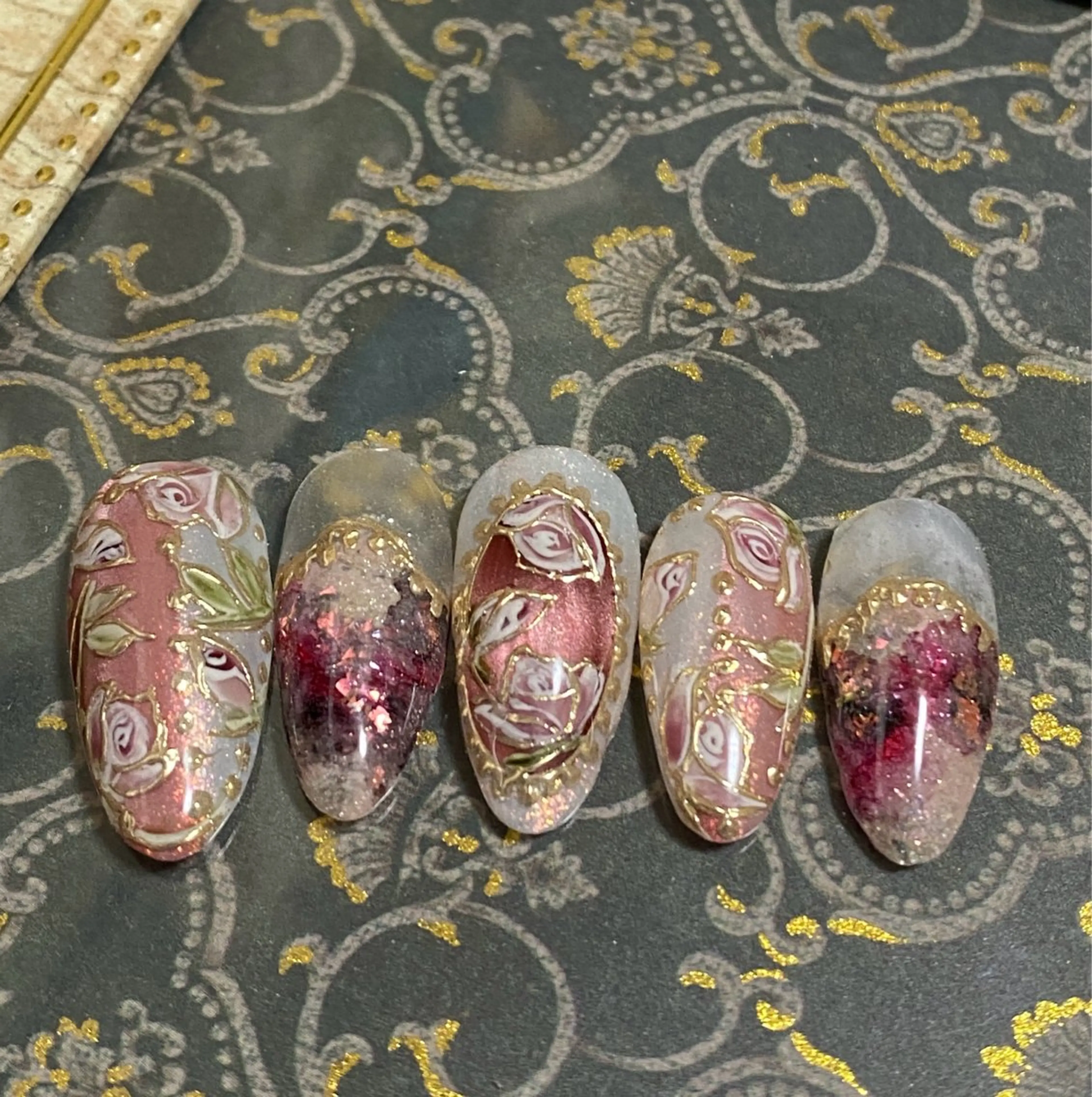 ネイル フラワーネイル 自宅ネイルサロン ♦️nuance♦️のネイルデザイン