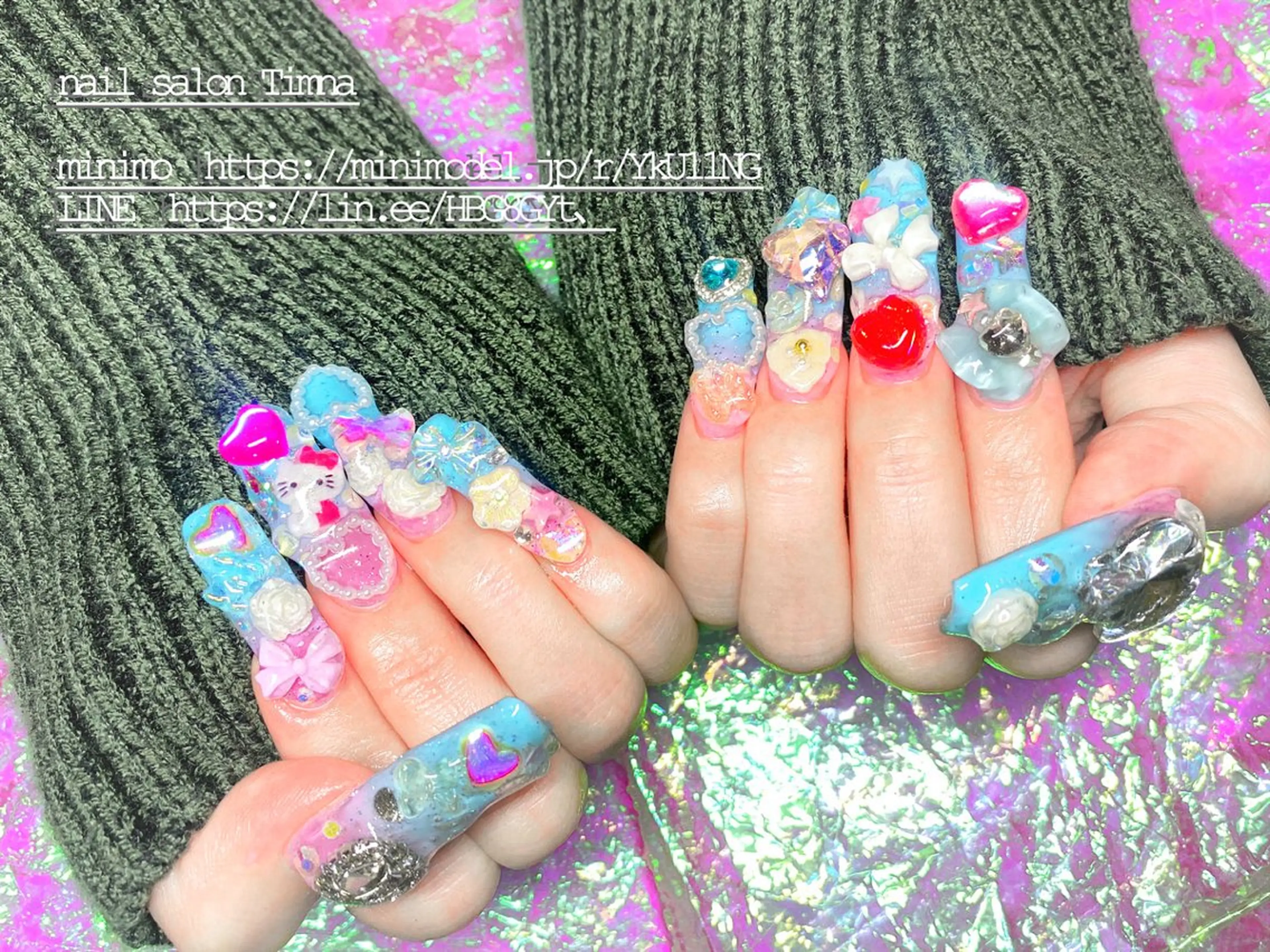 ロング ハンドネイル NAILSALON 🍔Timna🍟のネイルデザイン