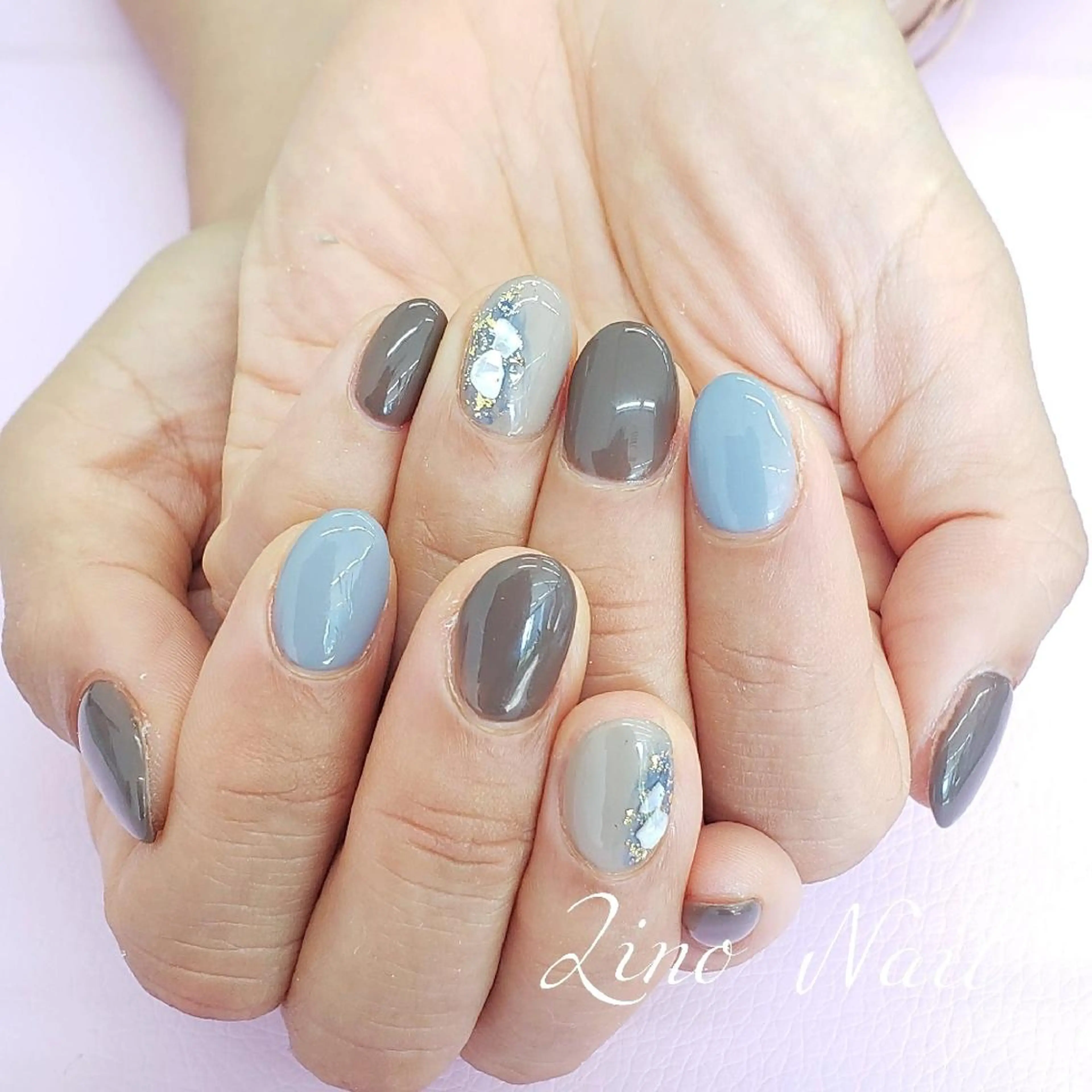 ネイル ジェルネイル ミラーネイル ニュアンスネイル パラジェル Lino Nailのネイルデザイン