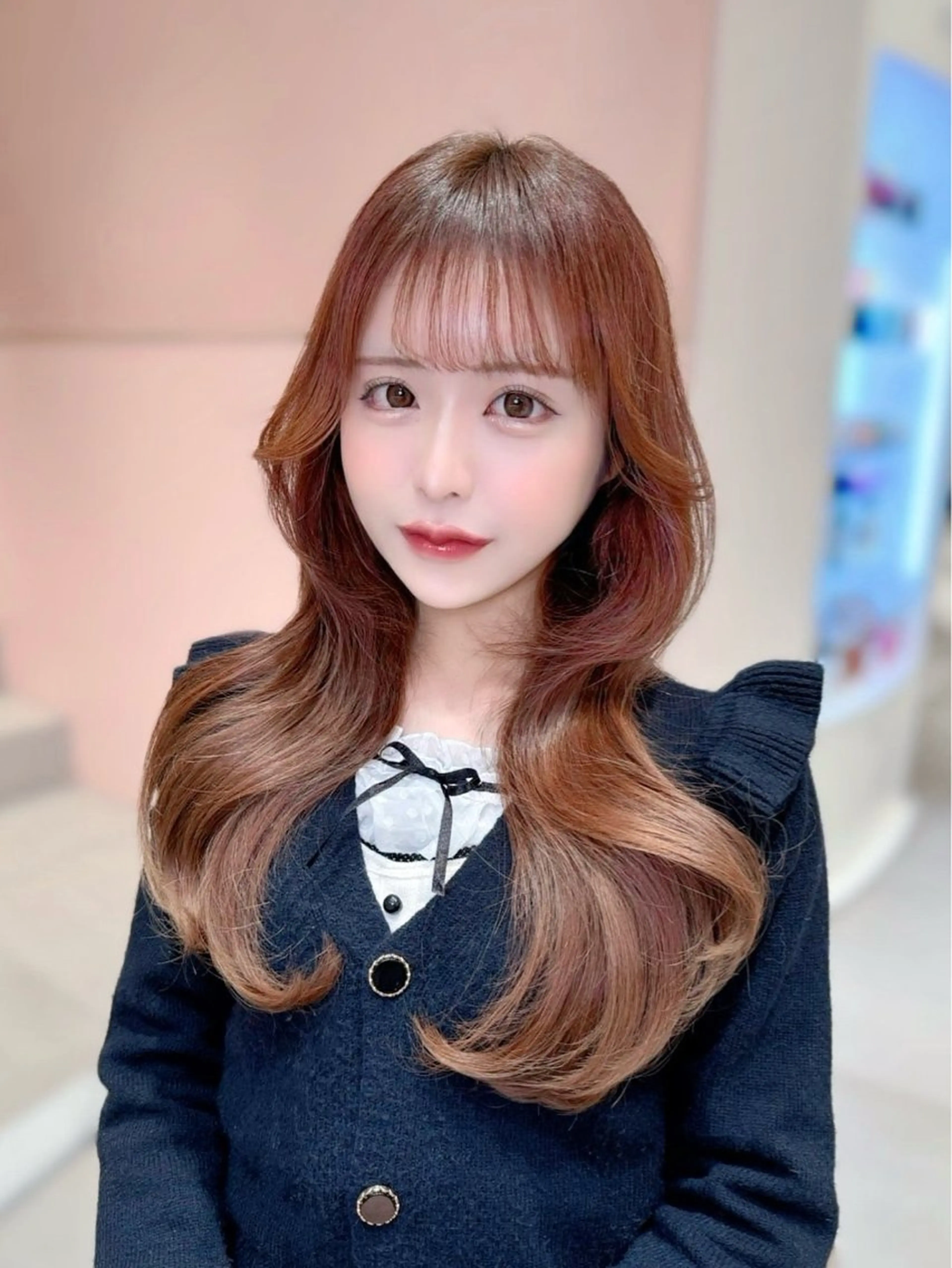 ロング カラー カット ヘアカラー トリートメント ヘッドスパ ヘアセット 韓国ヘア/レイヤー/ 顔まわり/りょーとのヘアスタイル