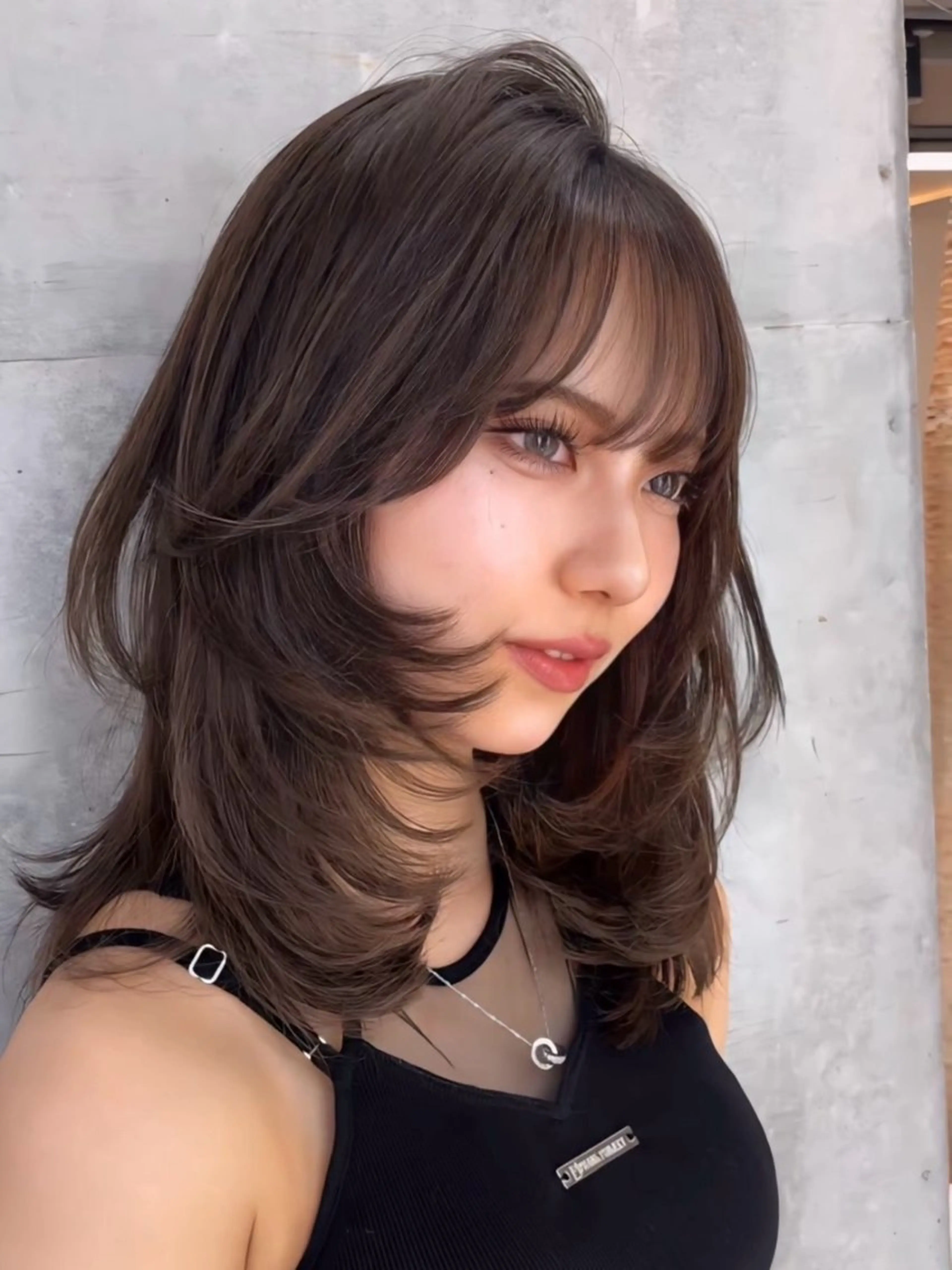 ミディアム 韓国風ヘア レイヤーカット カット 🎀𝑆𝐴𝑅𝐴 /レイヤーカット🎀のヘアスタイル
