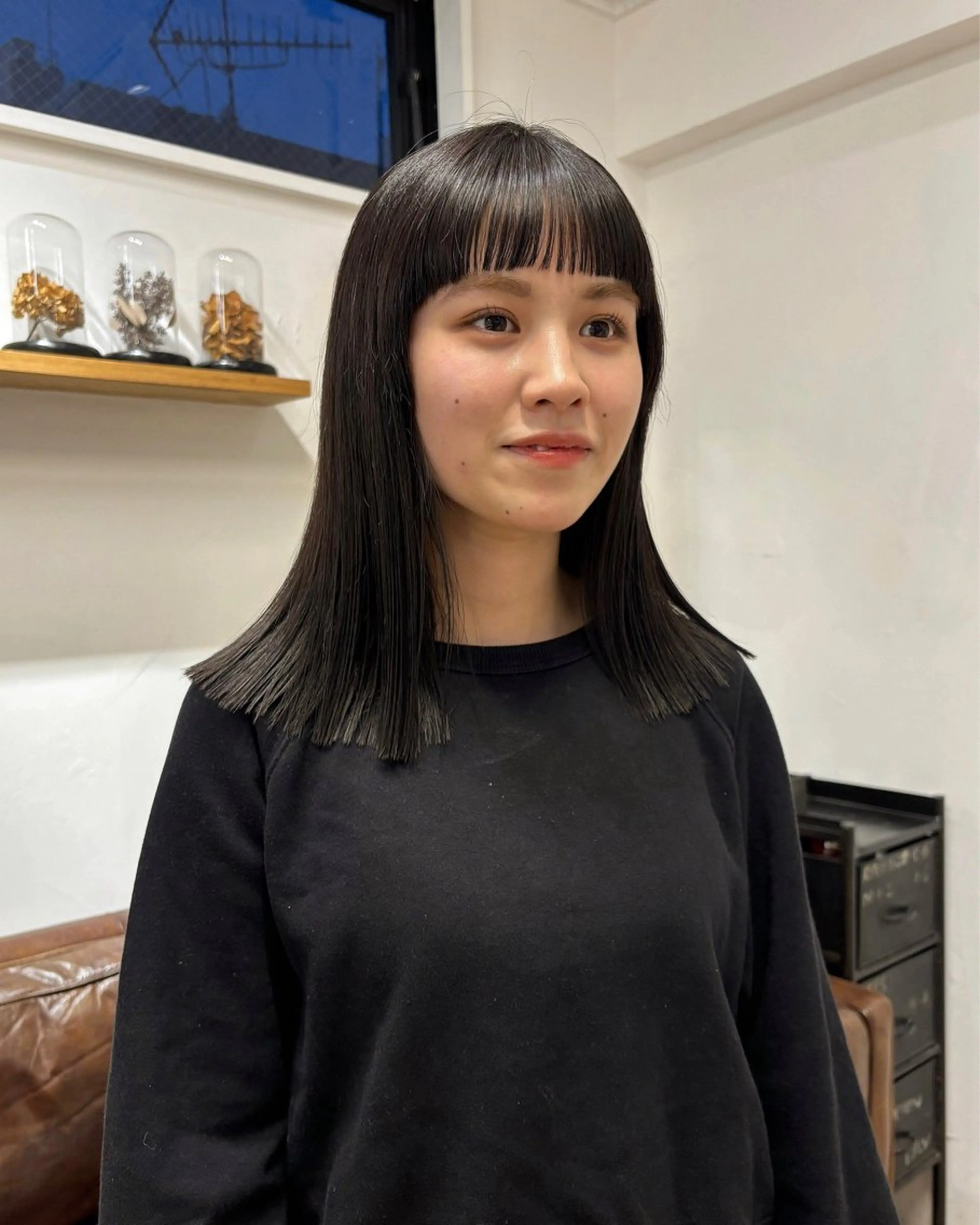 ミディアム カラー カット ヘッドスパ オリーブ/縮毛♡ Natsuno🩰のヘアスタイル