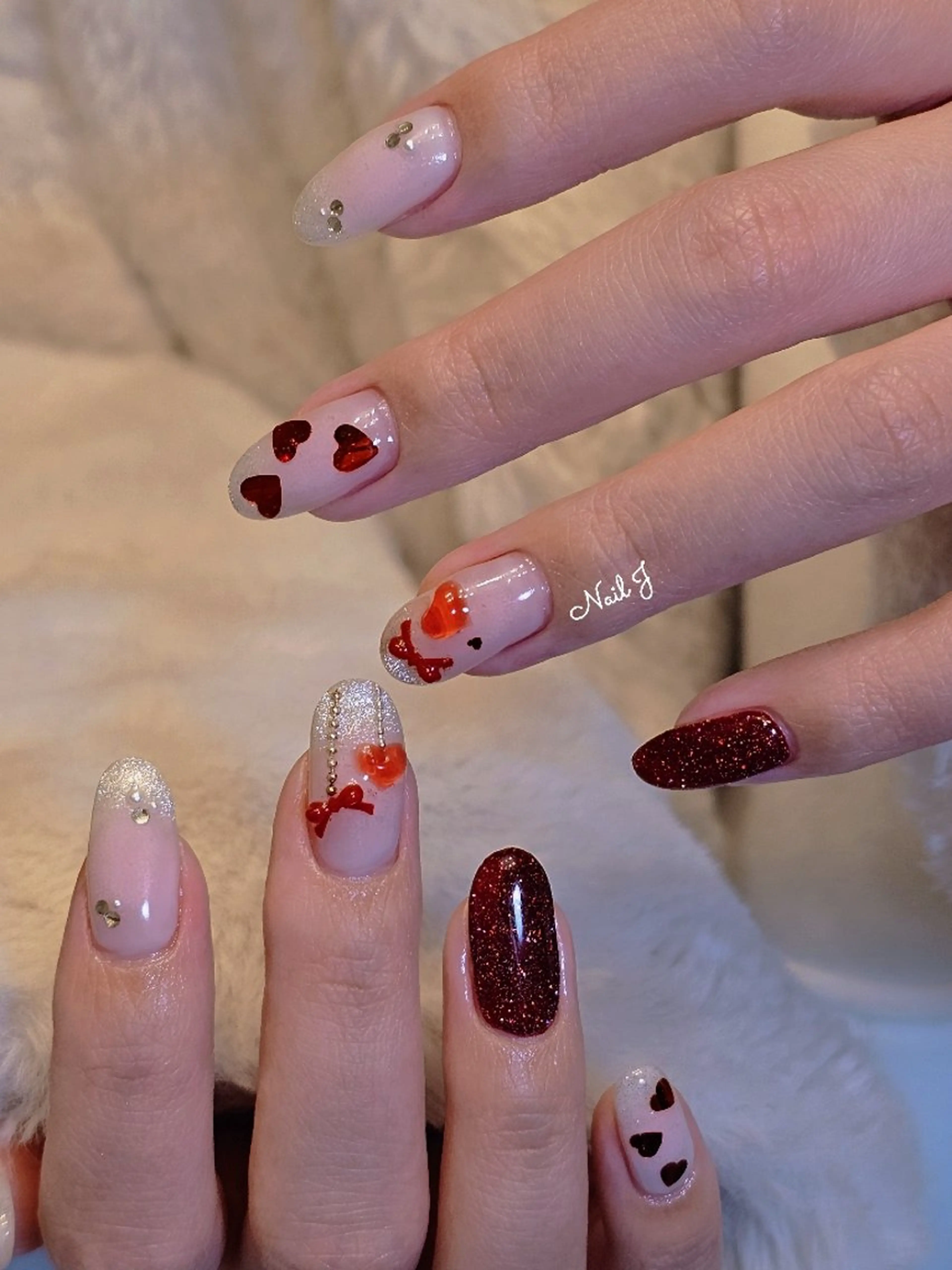 ネイル 韓国ネイル 冬ネイル ハンドネイル Nail Jのネイルデザイン