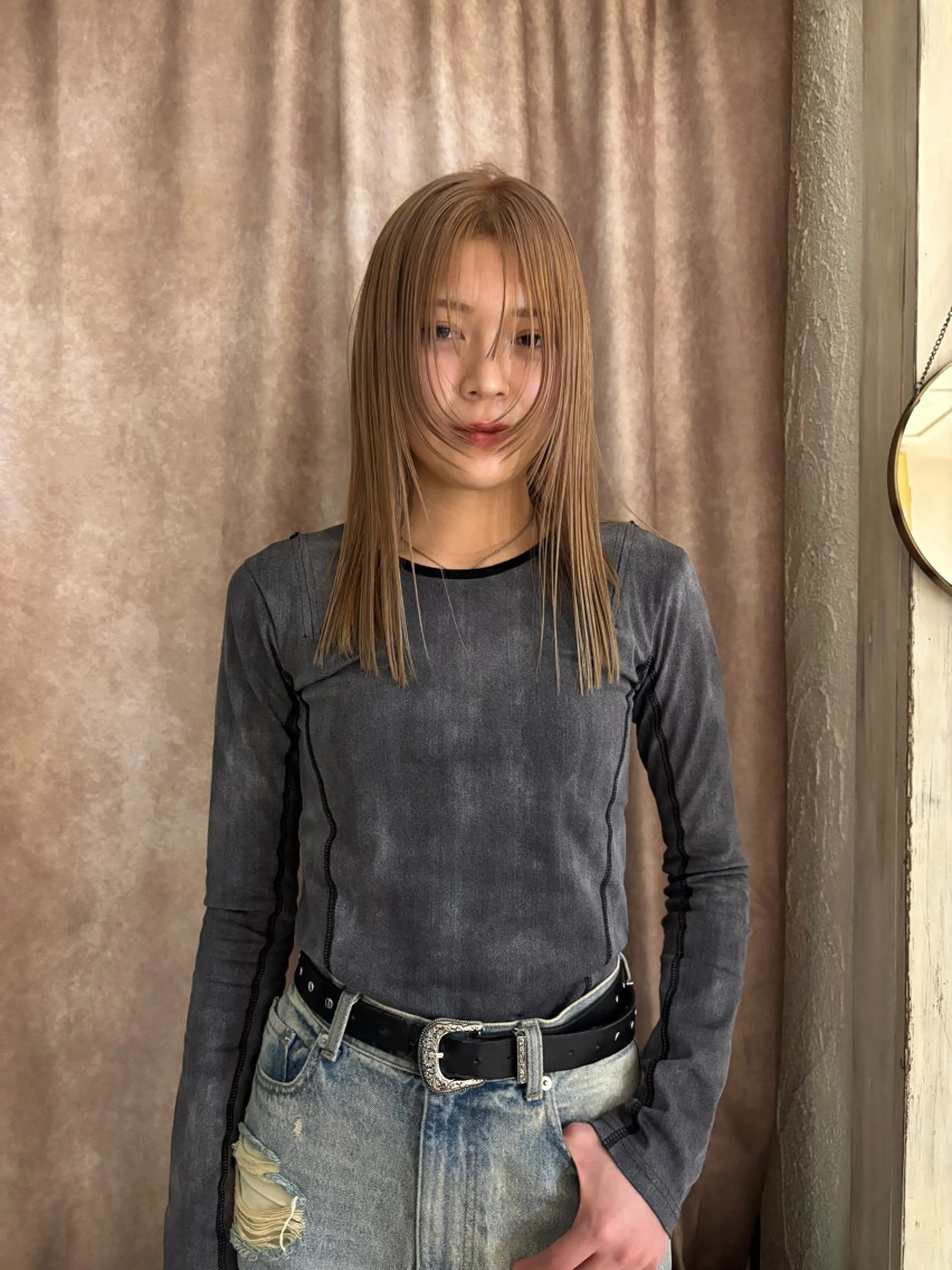 セミロング ヘアカラー トリートメント saya/似合わせ /透明感カラーのヘアスタイル