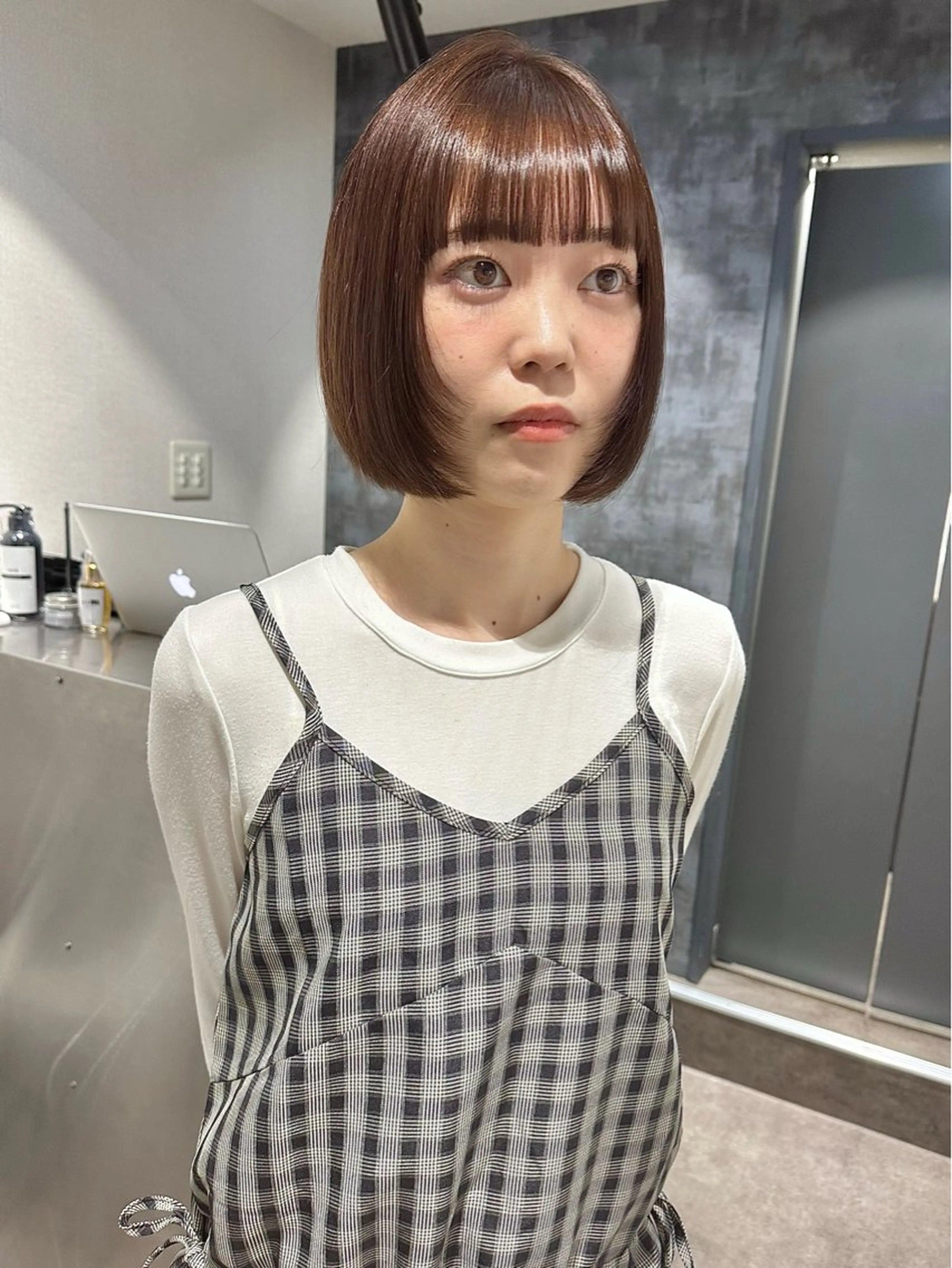 ショート カラー ボブレイヤー ベージュカラー ブラウンカラー ブラウンベージュ ボブ レイヤーカット🪄 耳ツボ🎀Ayumiのヘアスタイル