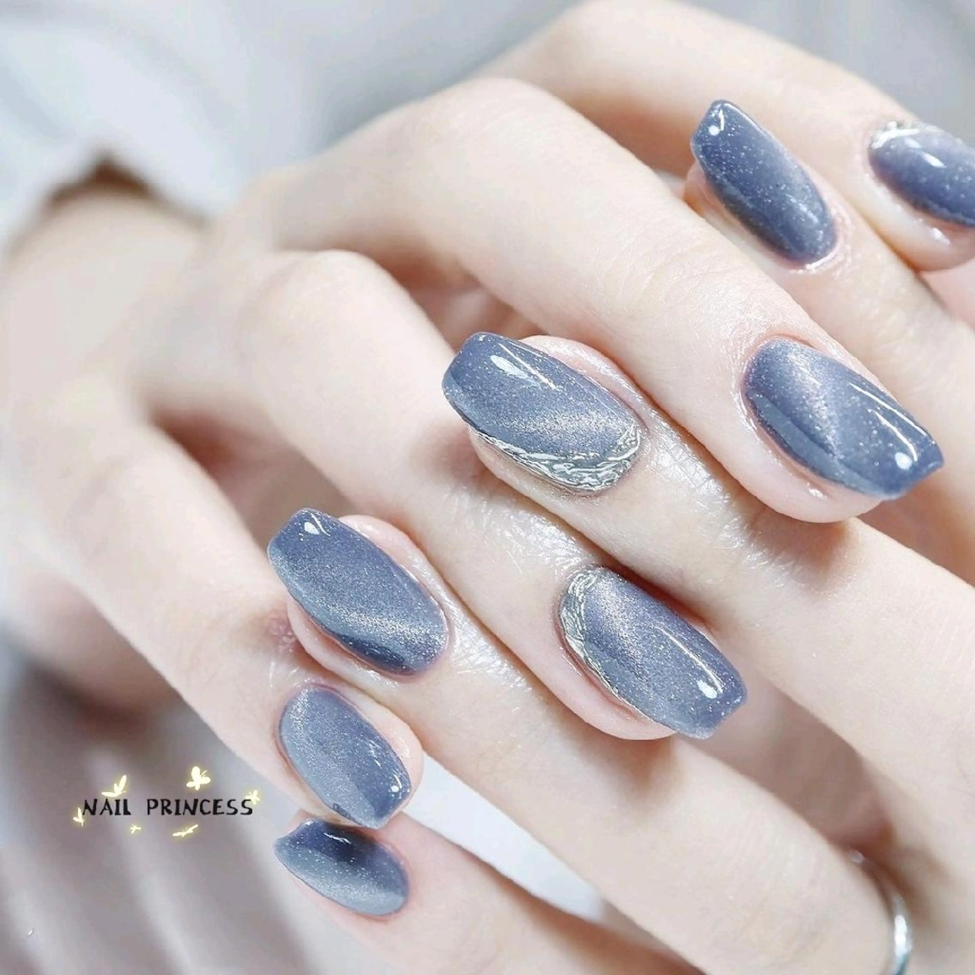 ネイル オーロラネイル ジェルネイル マグネットネイル シンプルネイル ブライダルネイル NailPrincess所属・princess スカルプ専門店のネイルデザイン