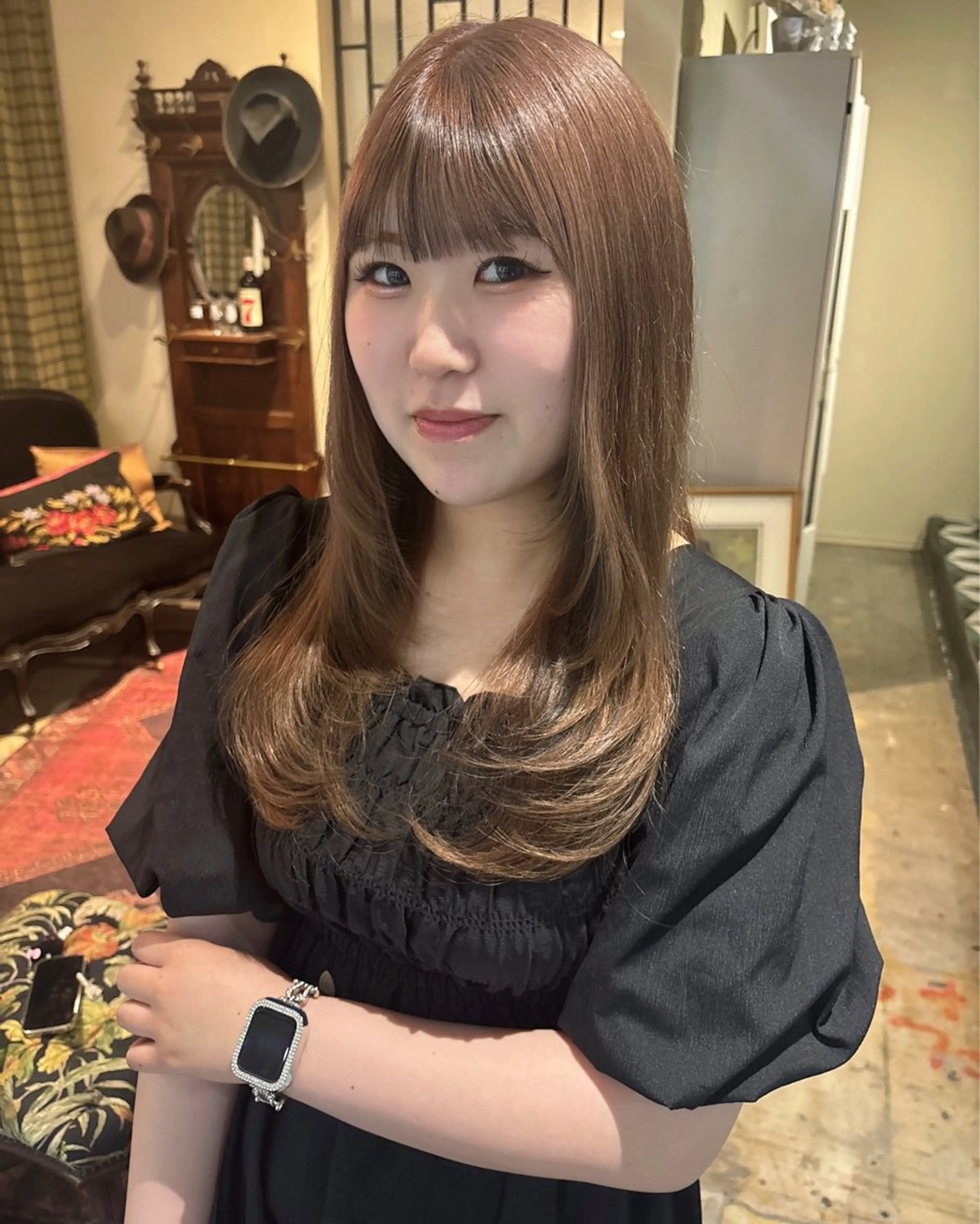 セミロング カラー ブリーチ/エクステ はしもと　そな🫧のヘアスタイル