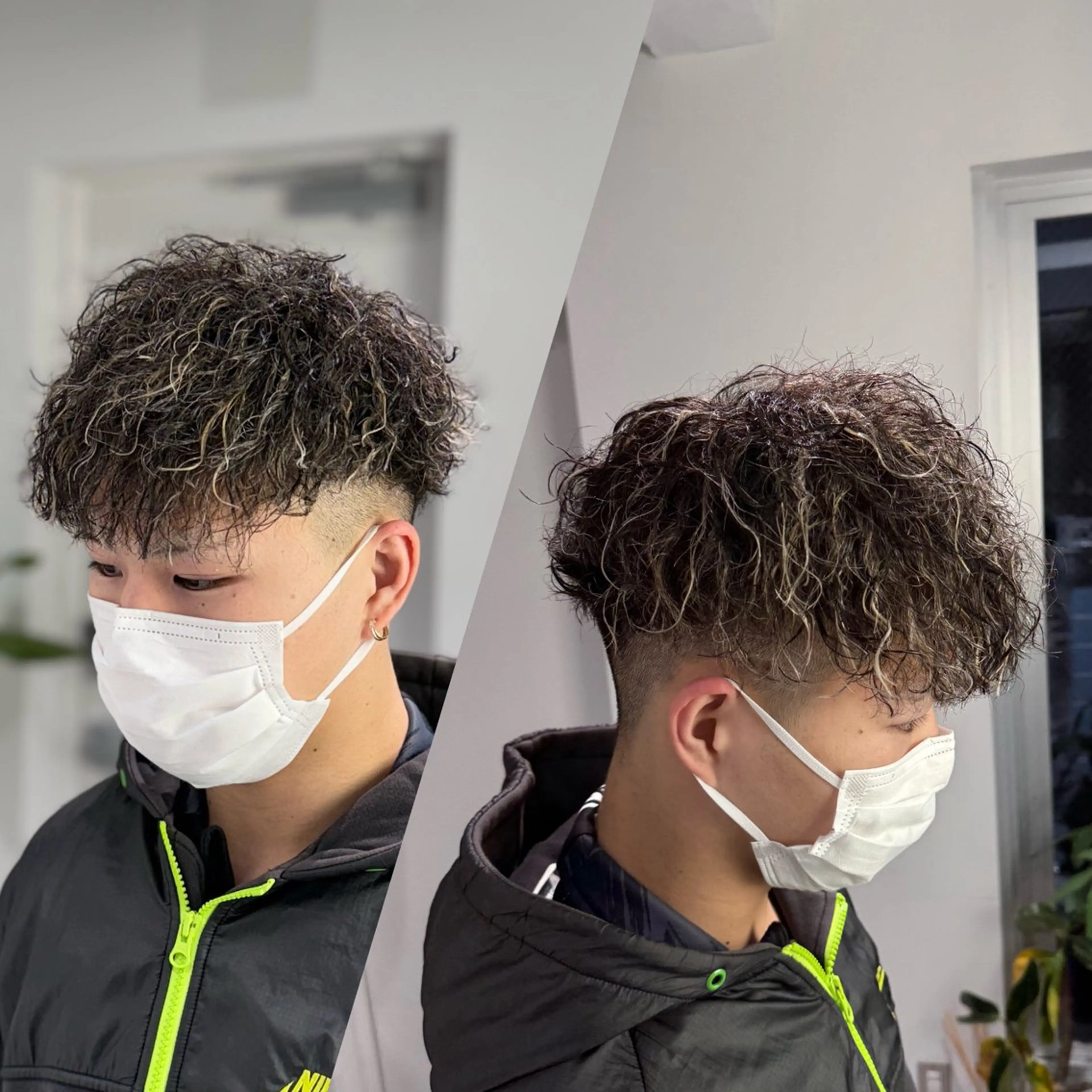 カラー パーマ メンズ R/🤎 パーマ&ブリーチ🔥のヘアスタイル