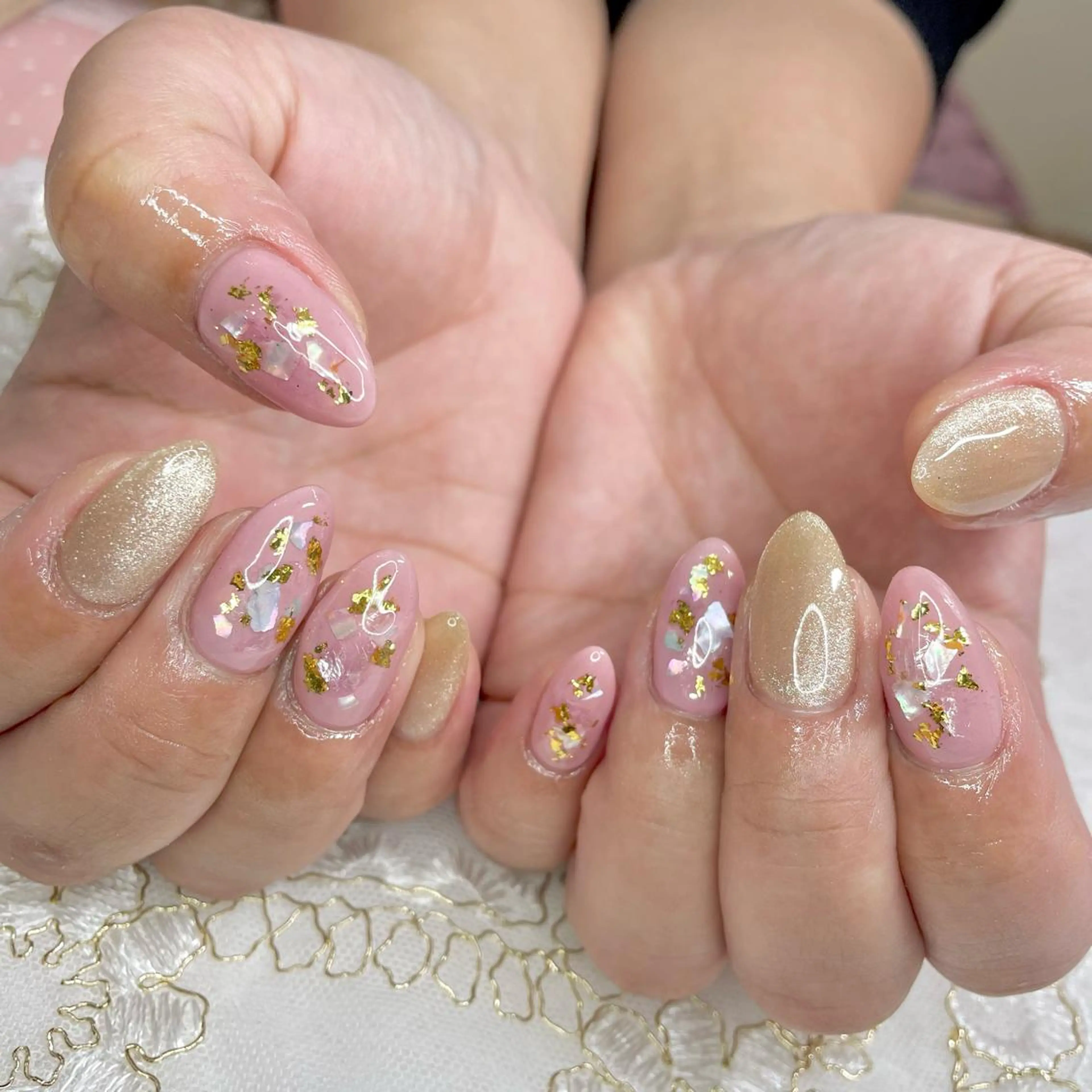 ネイル アートネイル オーロラネイル ジェルネイル 持ち込み ニュアンスネイル J terrace Nailのネイルデザイン