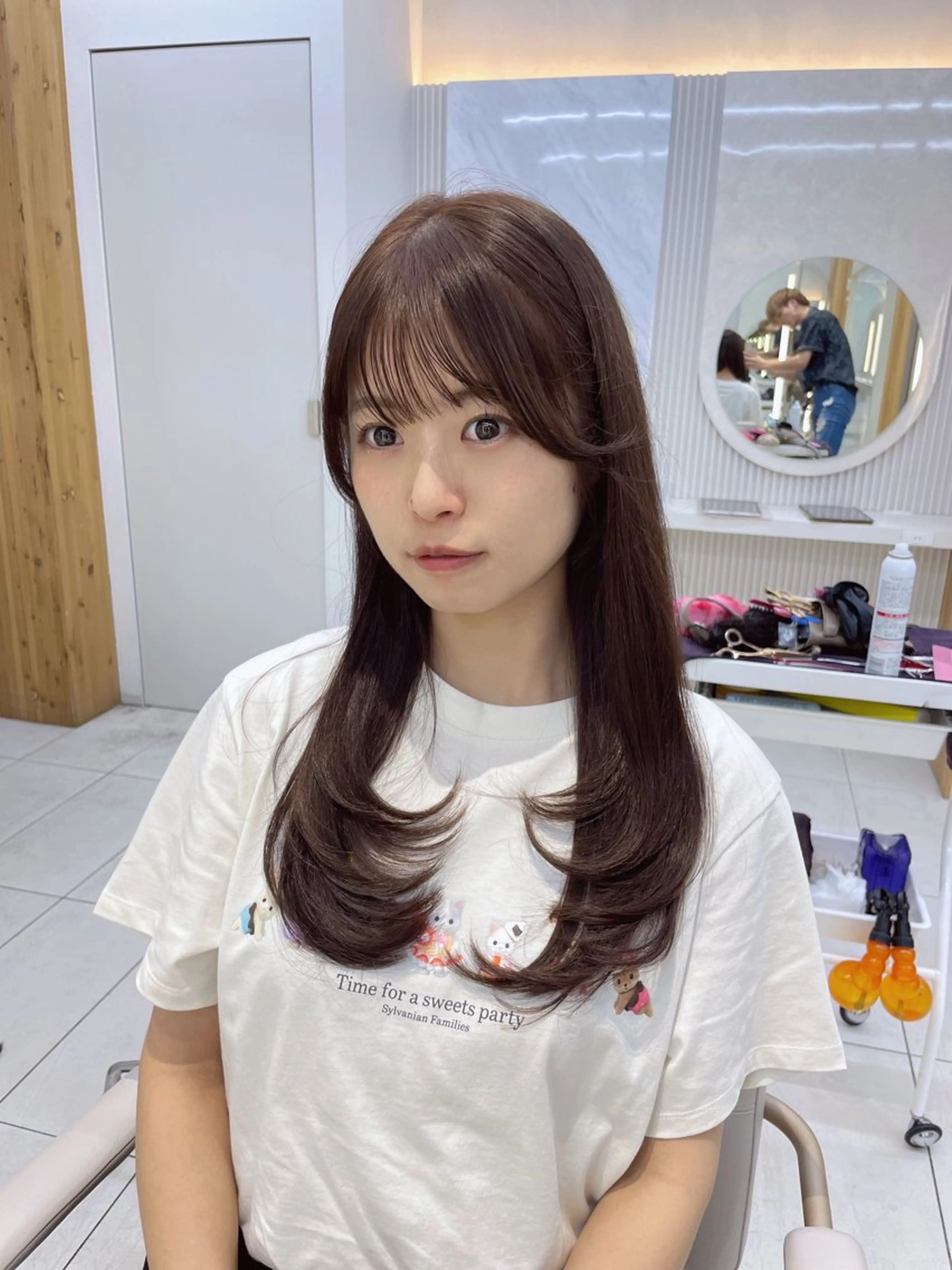 セミロング 顔周り/透明感カラー /韓国ヘア/TAKUのヘアスタイル