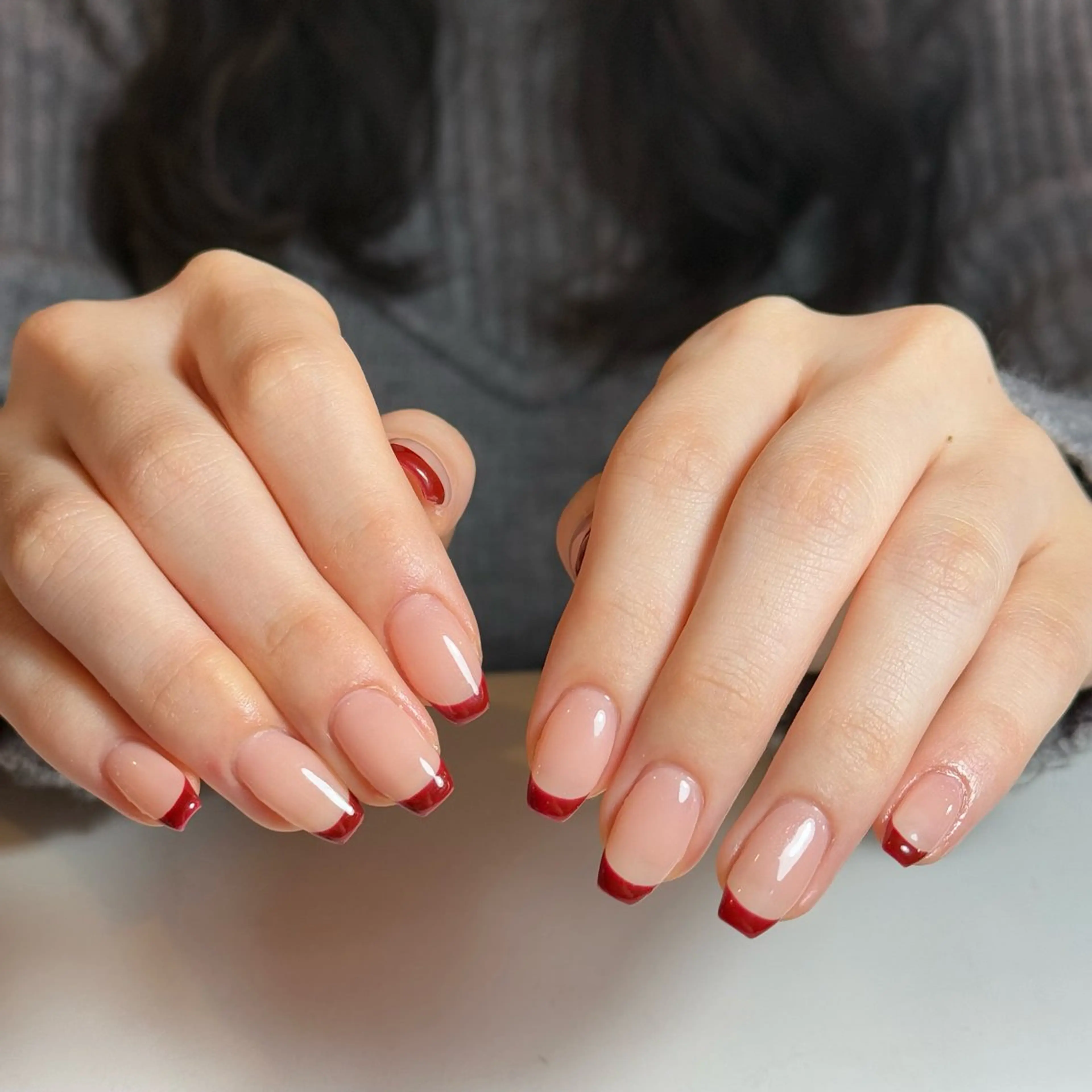 ネイル チークネイル フレンチネイル グラデーション キラキラネイル 韓国ネイル ハンドネイル Risa_ Nailのネイルデザイン