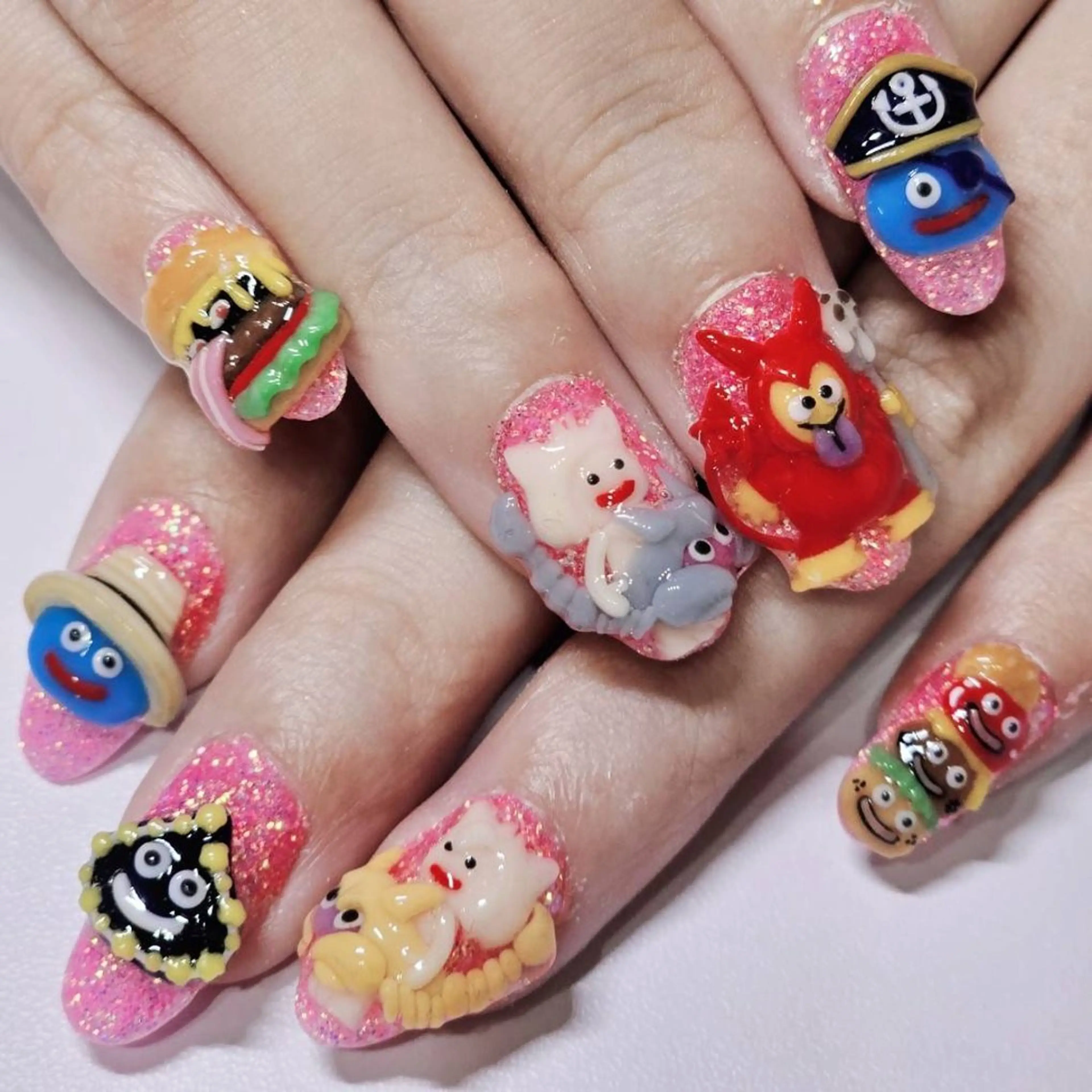 ネイル アートネイル ラメ(グリッター) ワンカラーネイル ピンク ハンドネイル よしだ ひろきのネイルデザイン