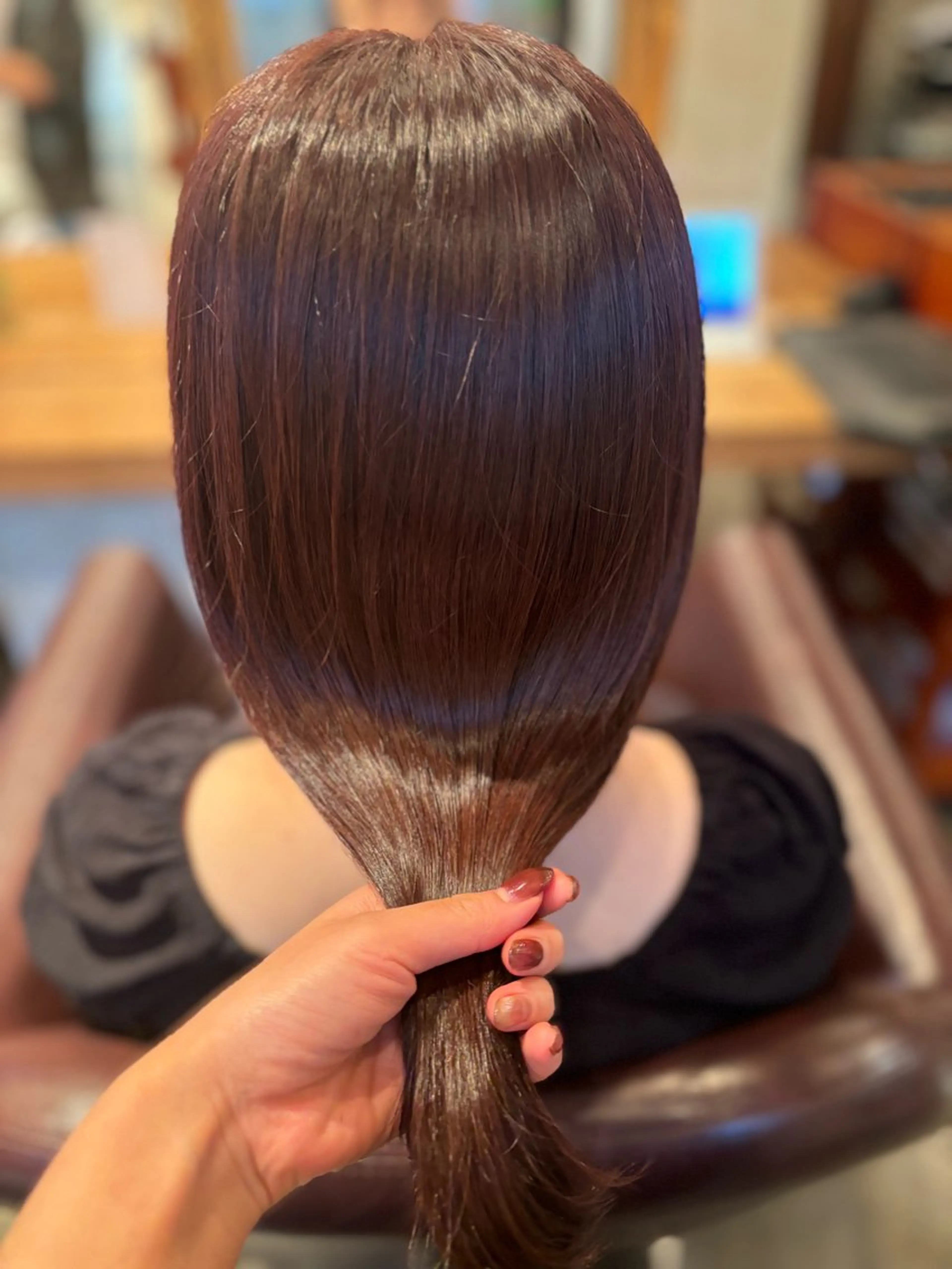 ロング カラー パーマ ロング 酸性ストレート ストレートパーマ 髪質改善カラー ブラウン🤎YUMEのヘアスタイル