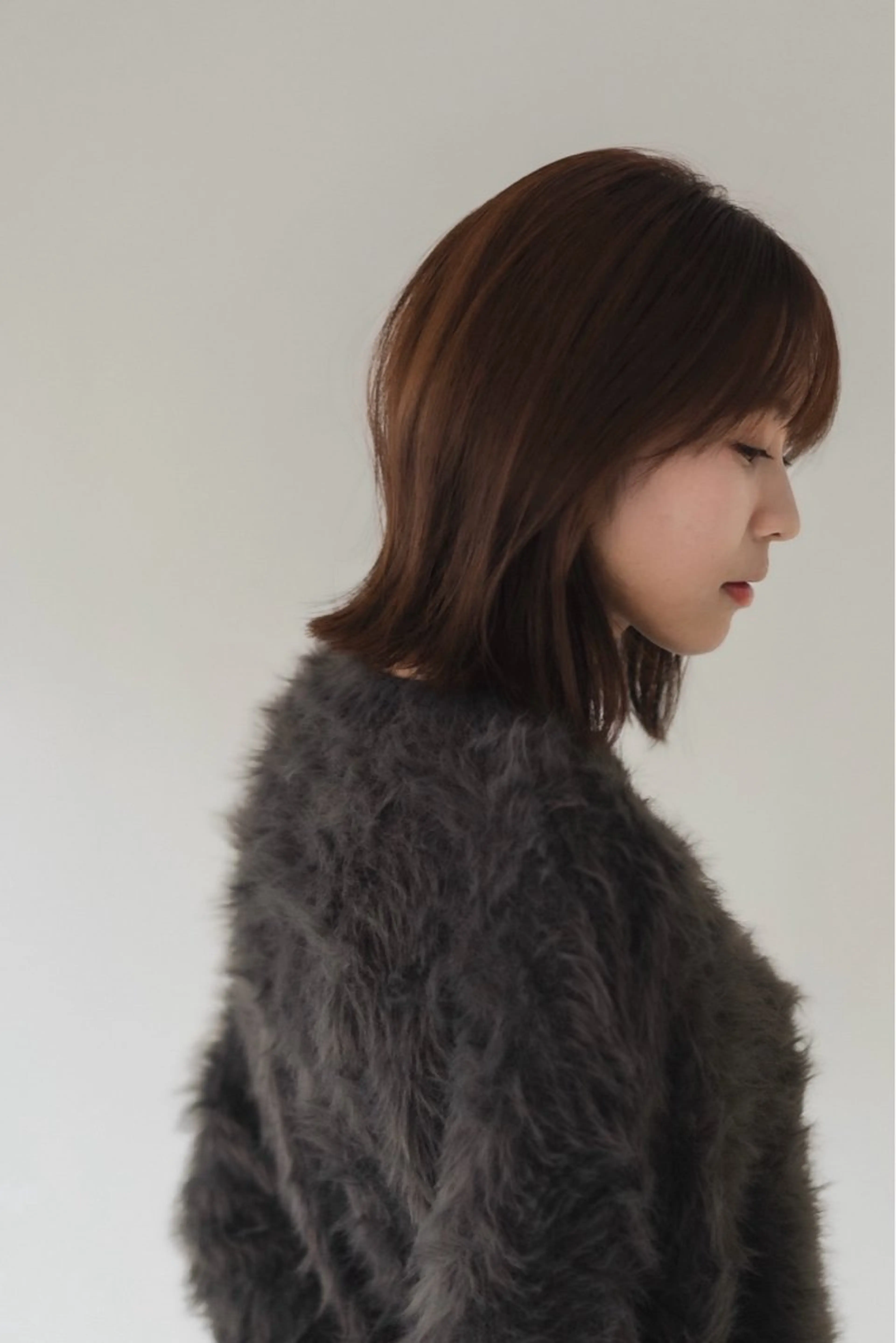 ミディアム カラー 前髪/顔周り /レイヤー/秋山 元のヘアスタイル